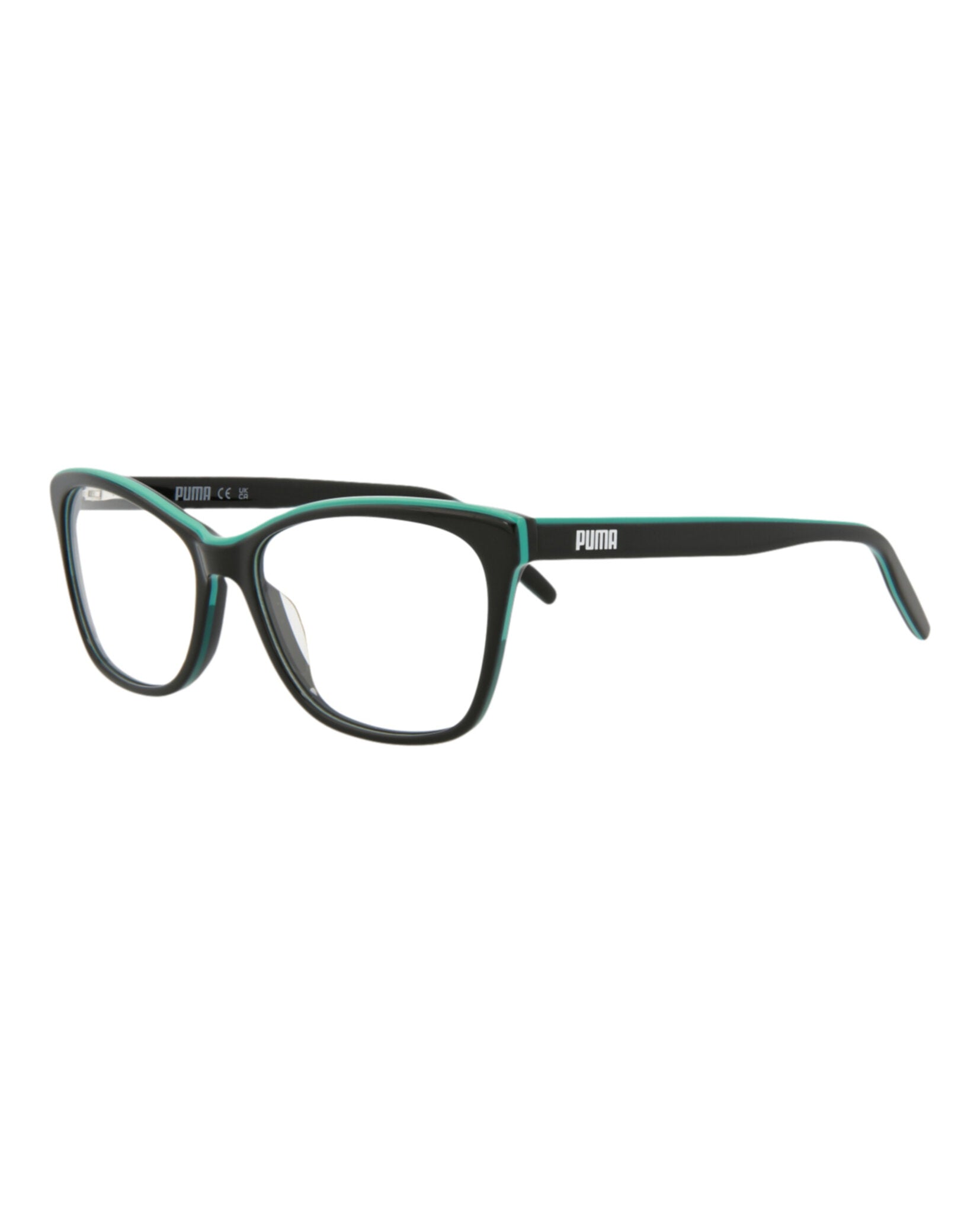 title:Puma Cat Eye-Frame Acetate Optical Frames;color:Black Black Transparent