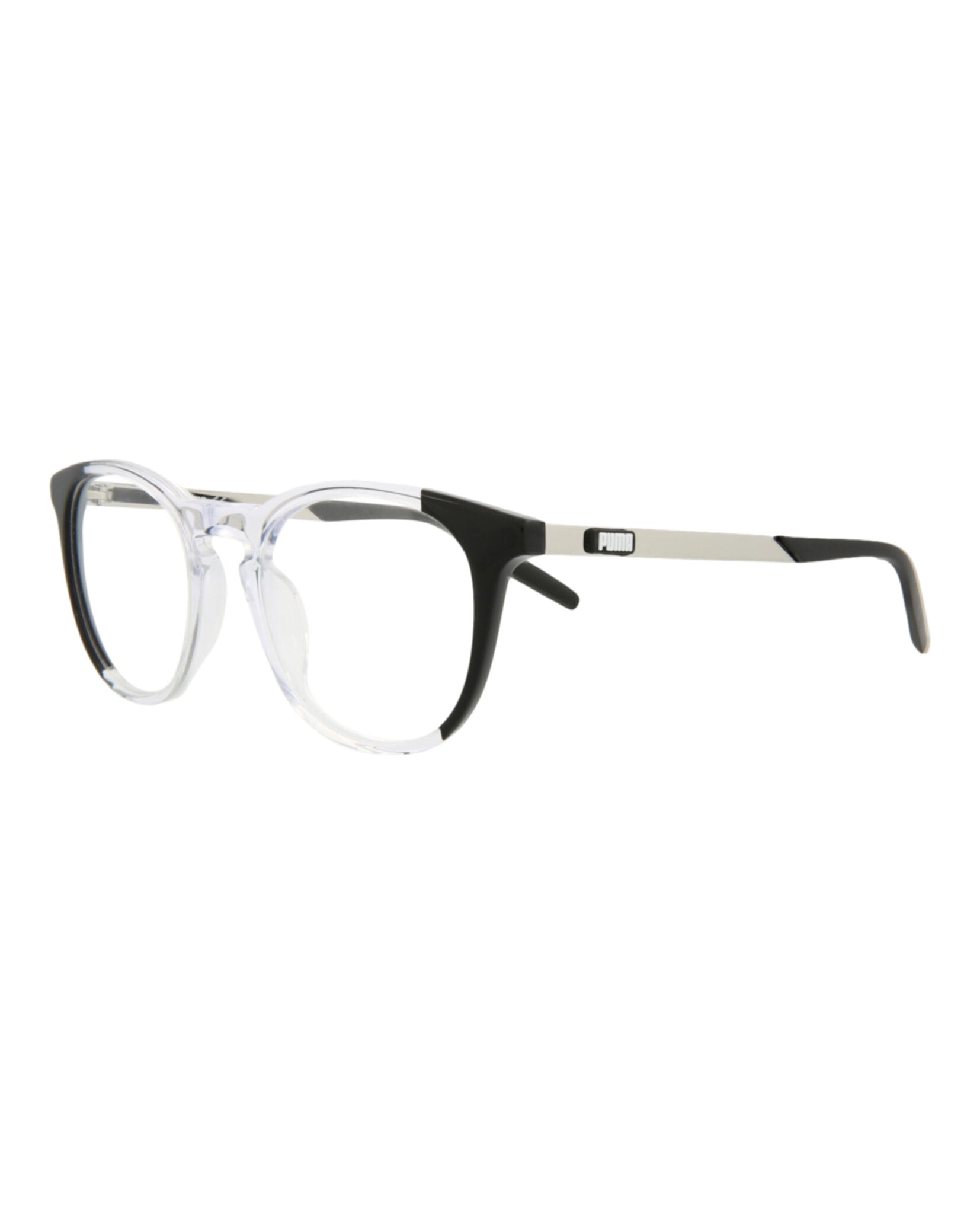 title:Puma Core Optical, style # PU0242O-30007490002;color:Black Silver Transparent