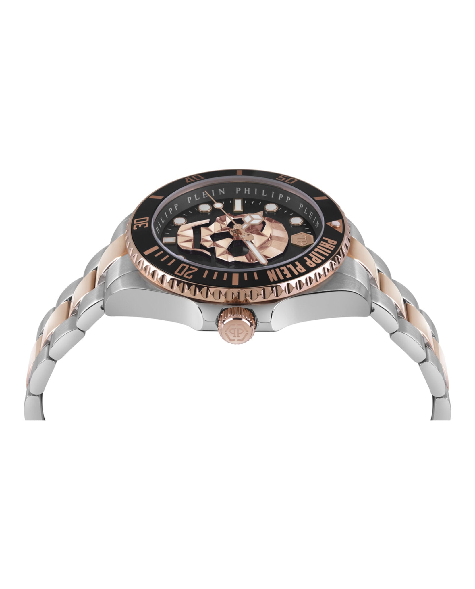 title:The $kull Diver Bracelet Watch;color:Two Tone