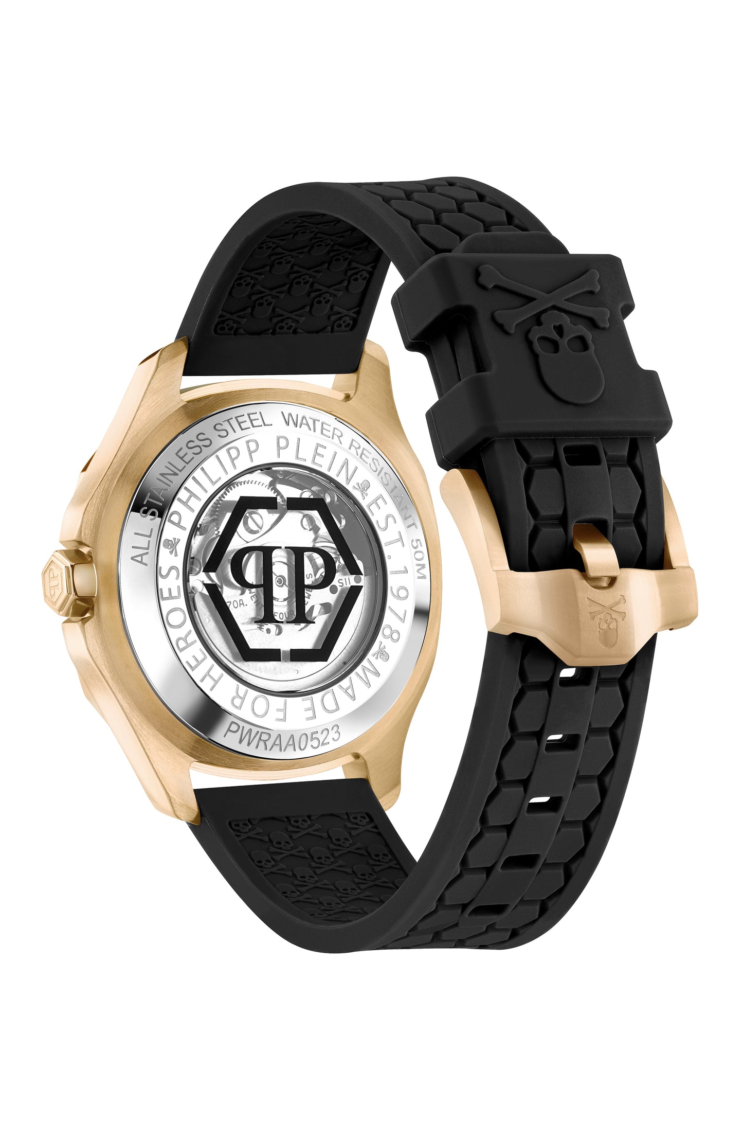 title:Philipp Plein $keleton $pectre Automatic Watch;color:Gold