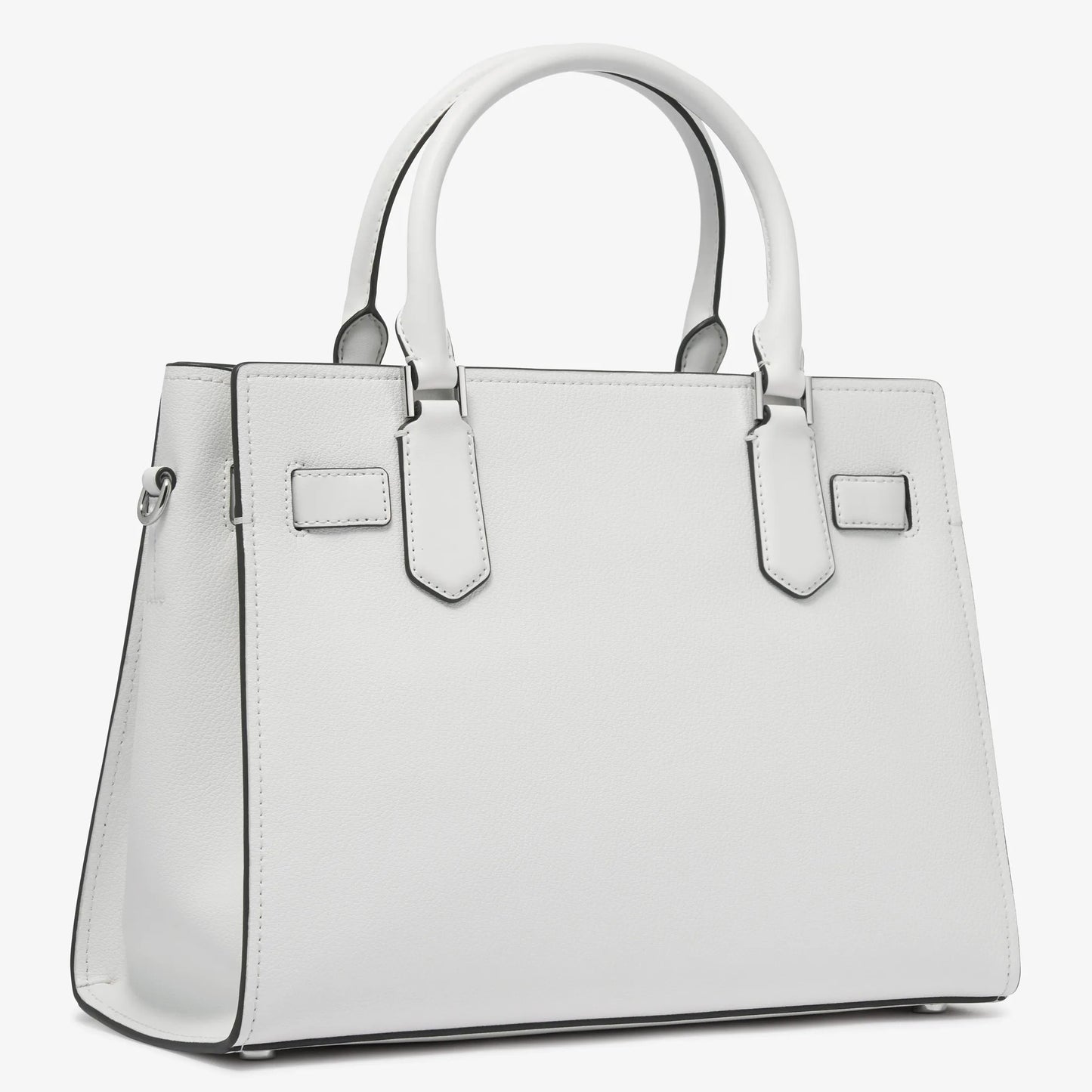 title:Michael Kors Women's Hamilton Medium Leather Satchel;color:Optic White