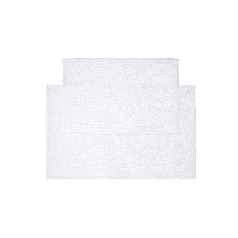 title:Two Piece Chenille Bath Mat Set, White;color:not applicable