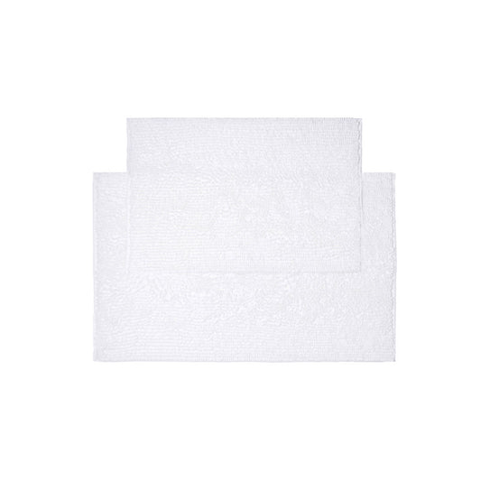 title:Two Piece Chenille Bath Mat Set, White;color:not applicable