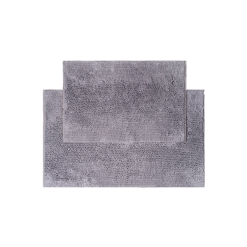 title:Two Piece Chenille Bath Mat Set, Grey;color:not applicable