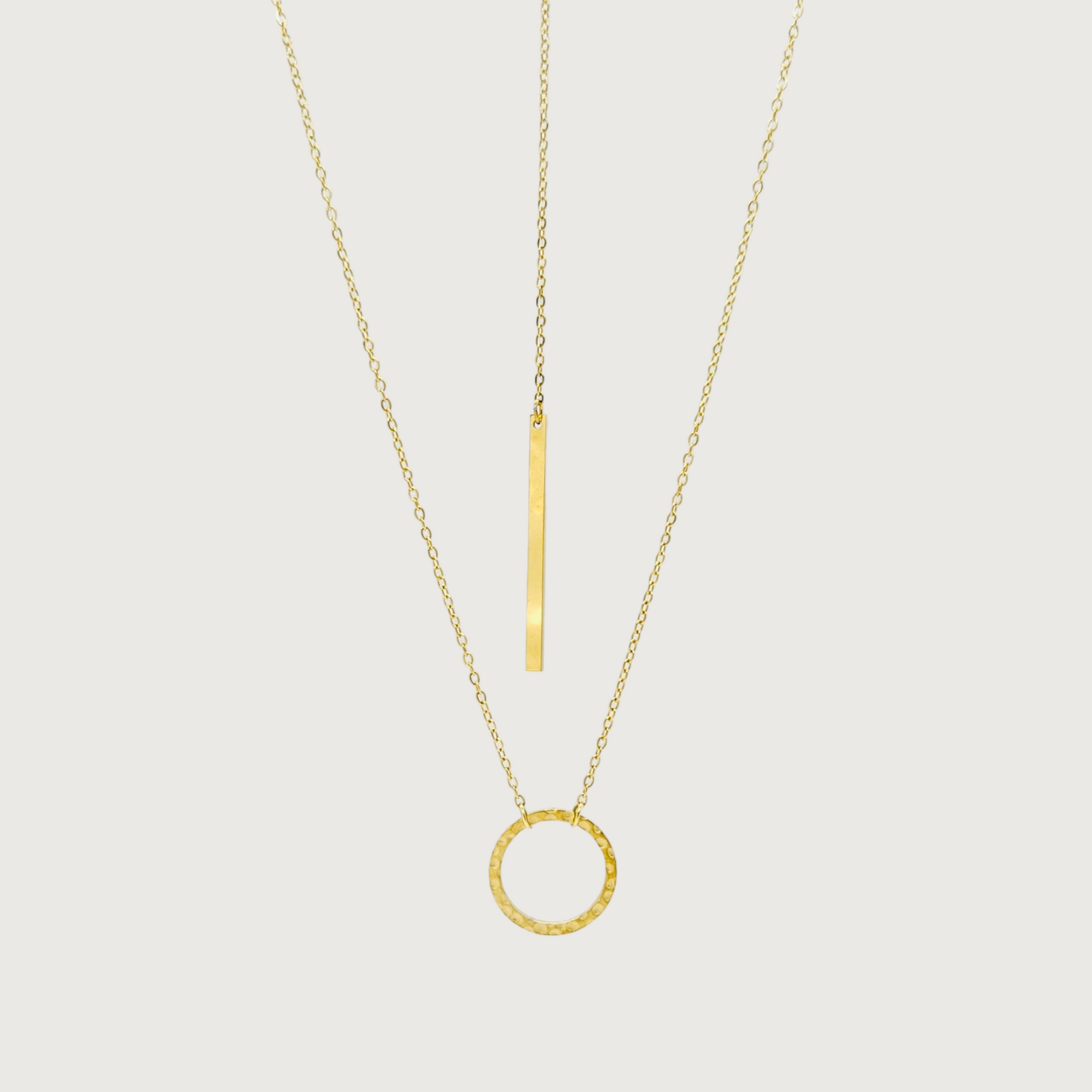 title:Minimalist Delicate Double Necklace Set;color:Gold