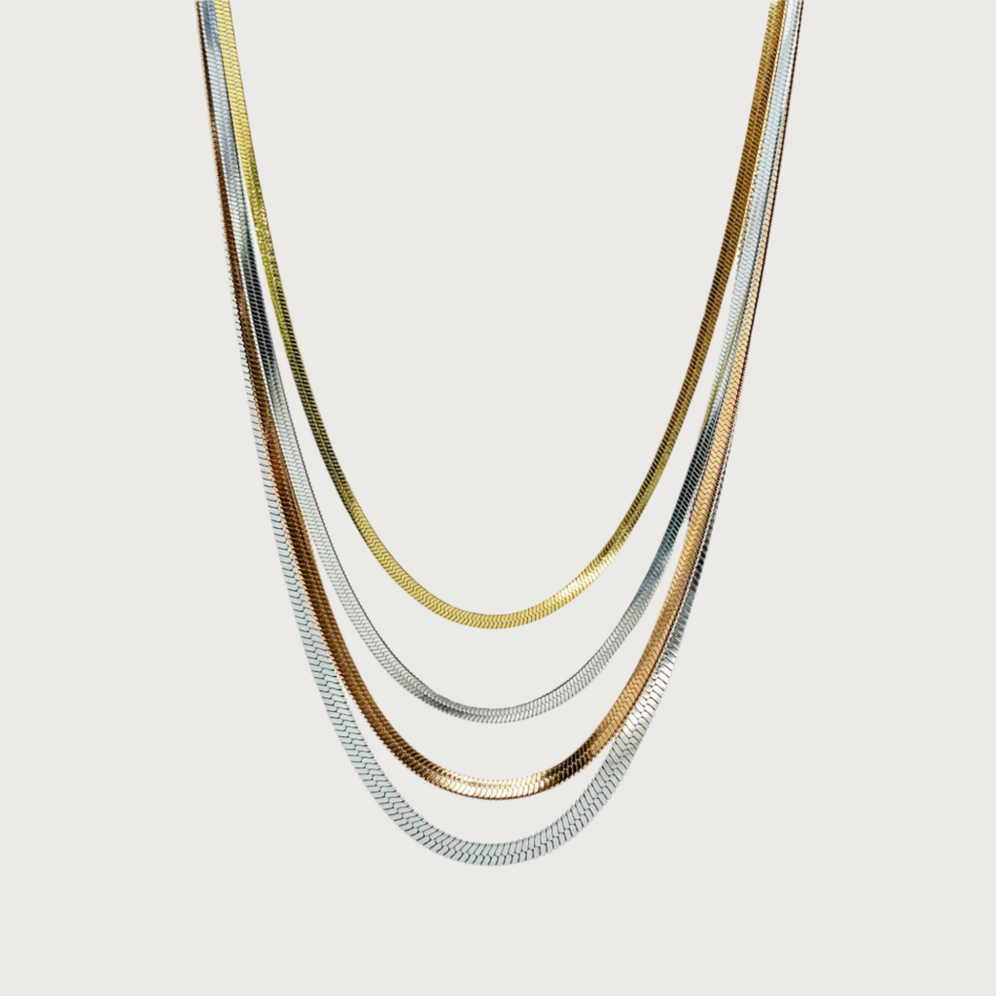 title:Bold Herringbone 5mm Chain Necklace;color:Rose Gold