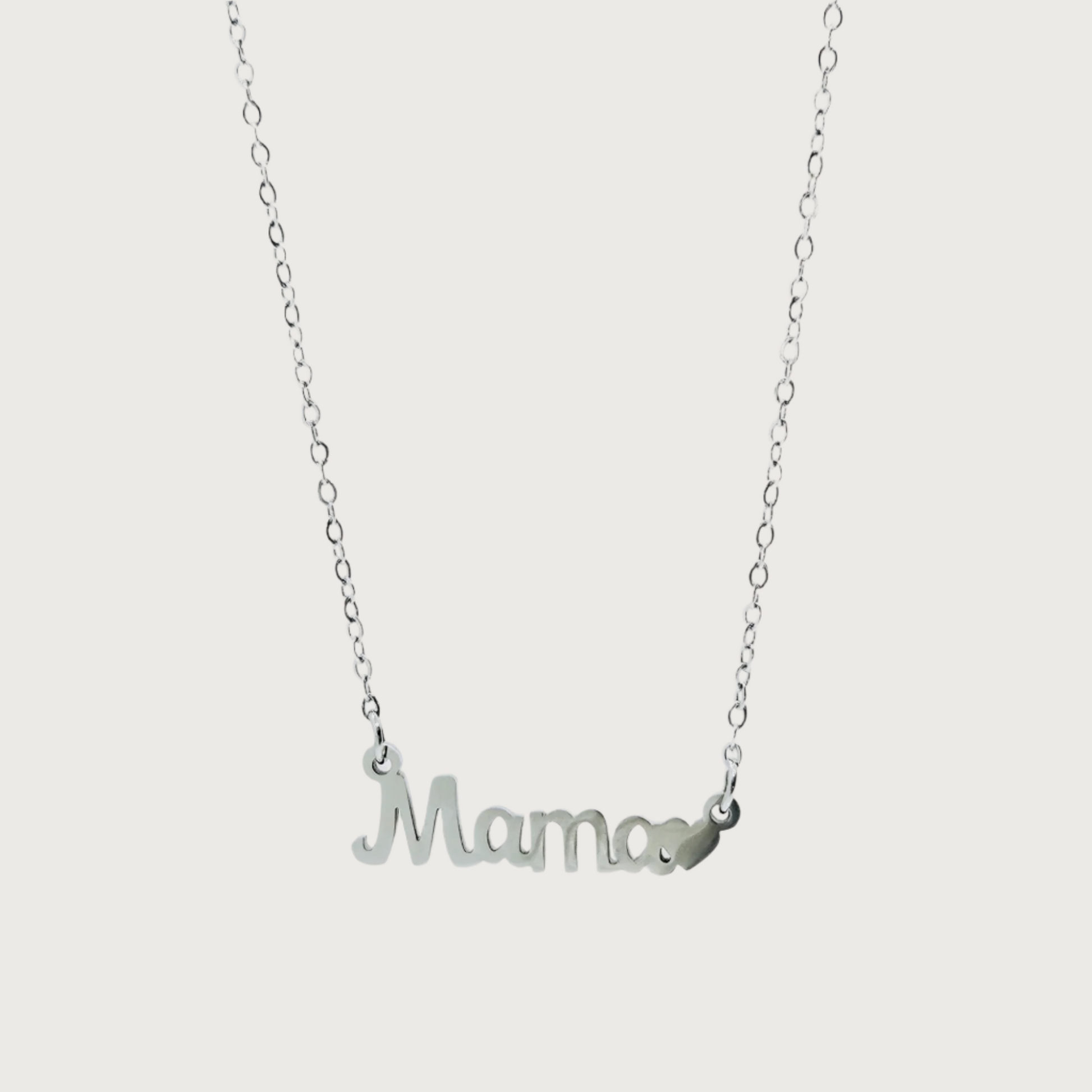 title:Mama Heart Necklace;color:Silver