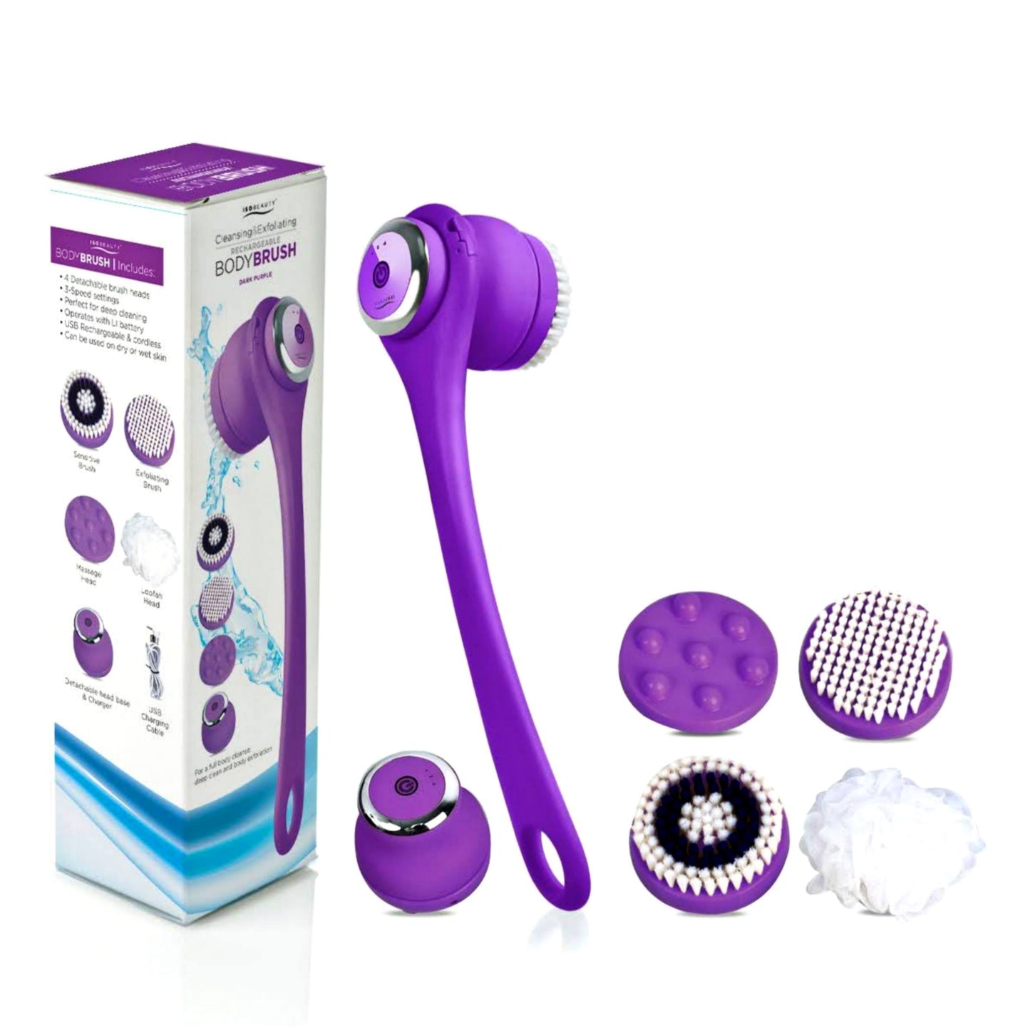 title:Deep Purple Cleansing & Exfoliating Body Brush;color:not applicable