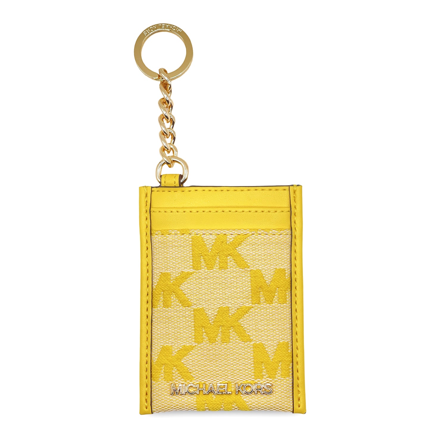 title:Michael Kors Women's Jet Set Travel Small North South Chain Card Case;color:Golden Yellow