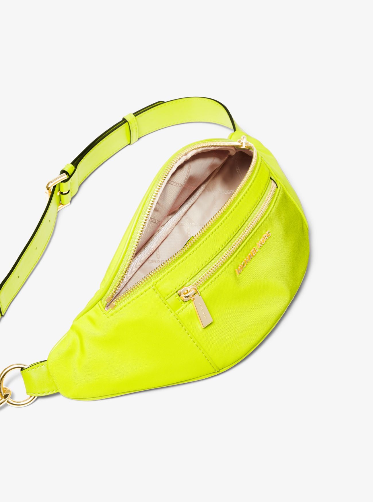 title:Michael Kors Women's Mott Nylon Belt Bag;color:Neon Yellow