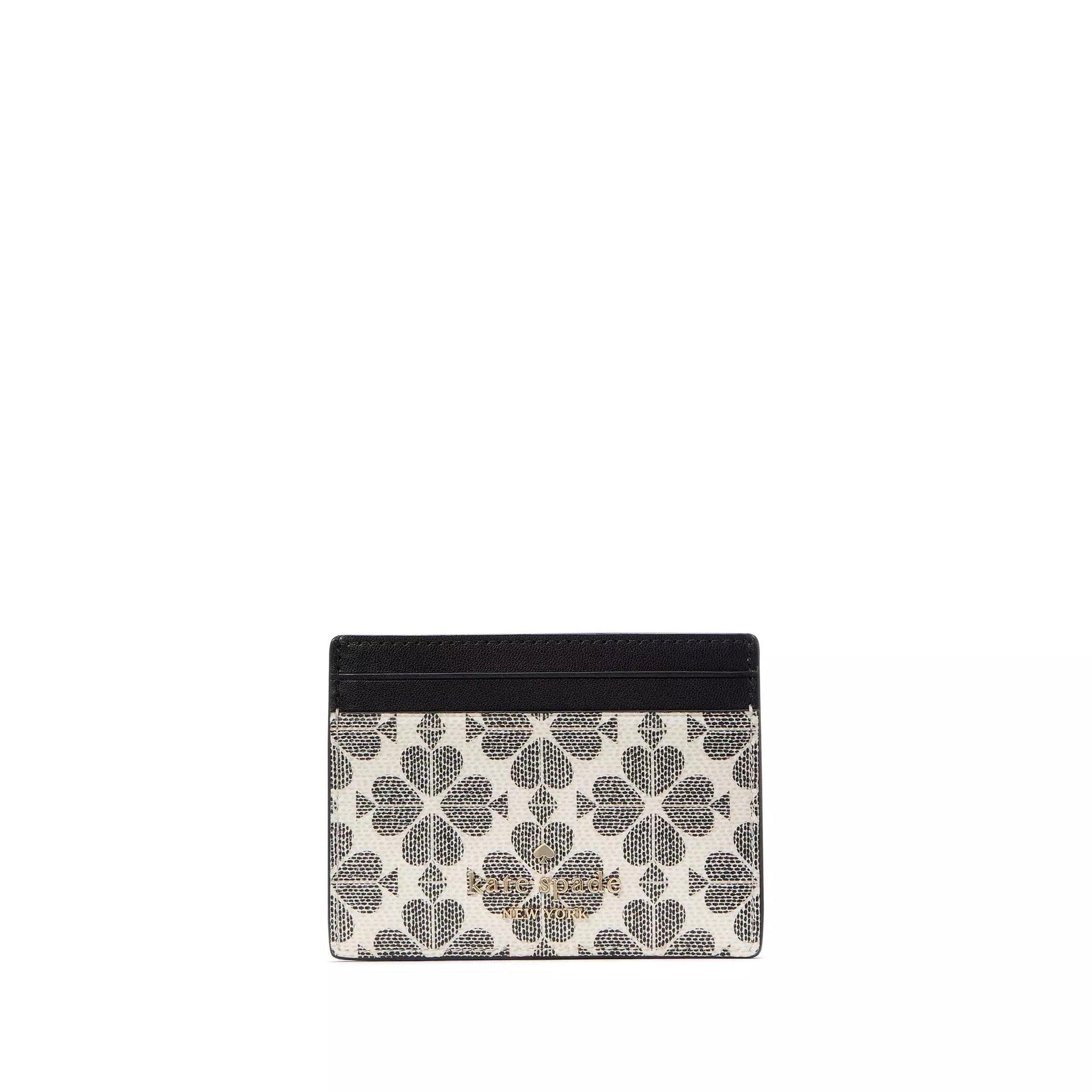 title:Kate Spade Women's Signature Spade Flower Small Slim Card Holder;color:Black Multi