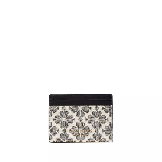 title:Kate Spade Women's Signature Spade Flower Small Slim Card Holder;color:Black Multi