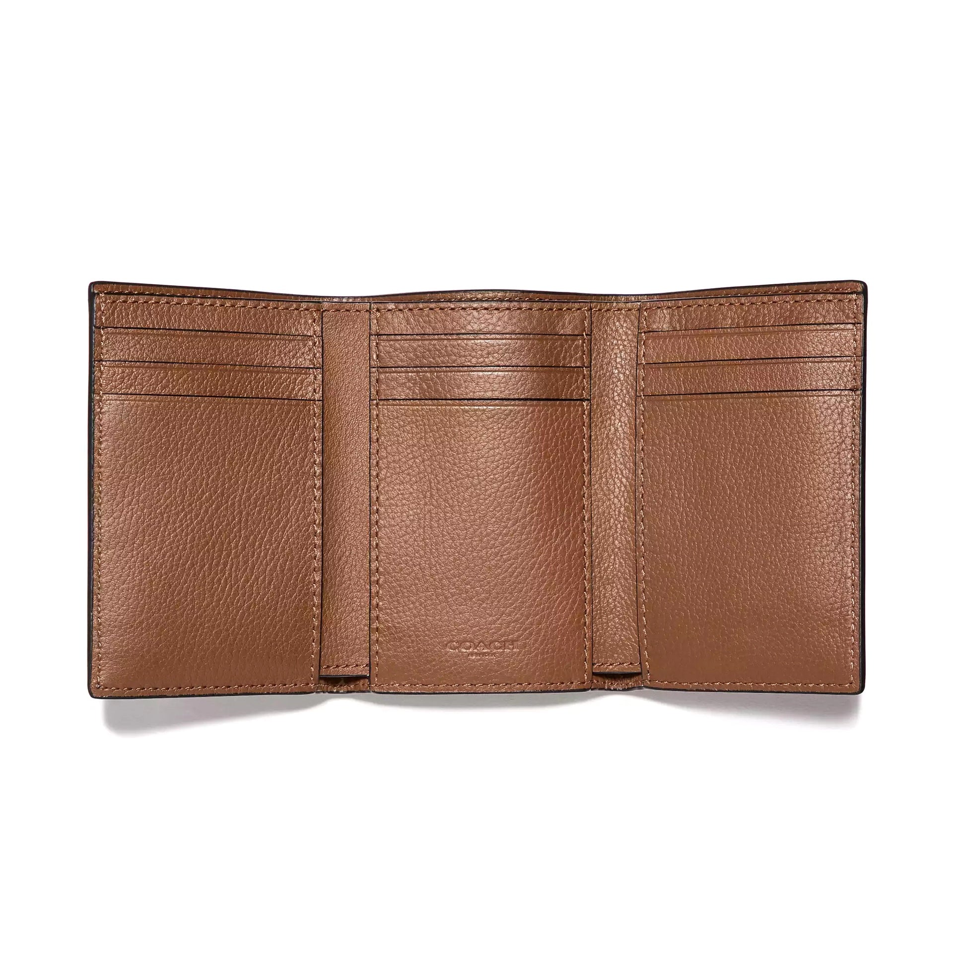 title:Coach Men's Trifold Wallet;color:Saddle