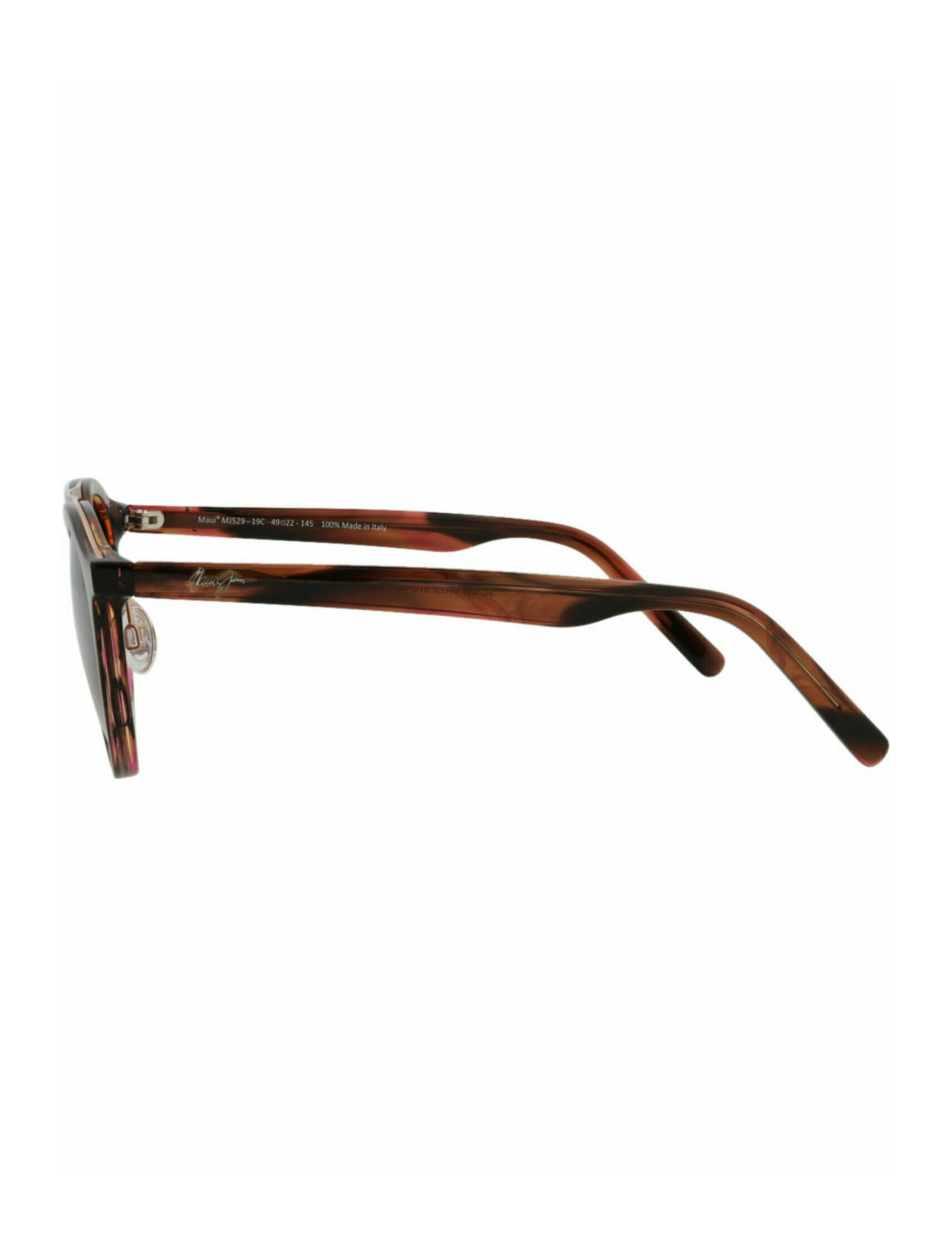 title:Maui Jim Round-Frame Acetate with Stainless Steel Sunglasses;color:Brown Brown Rose