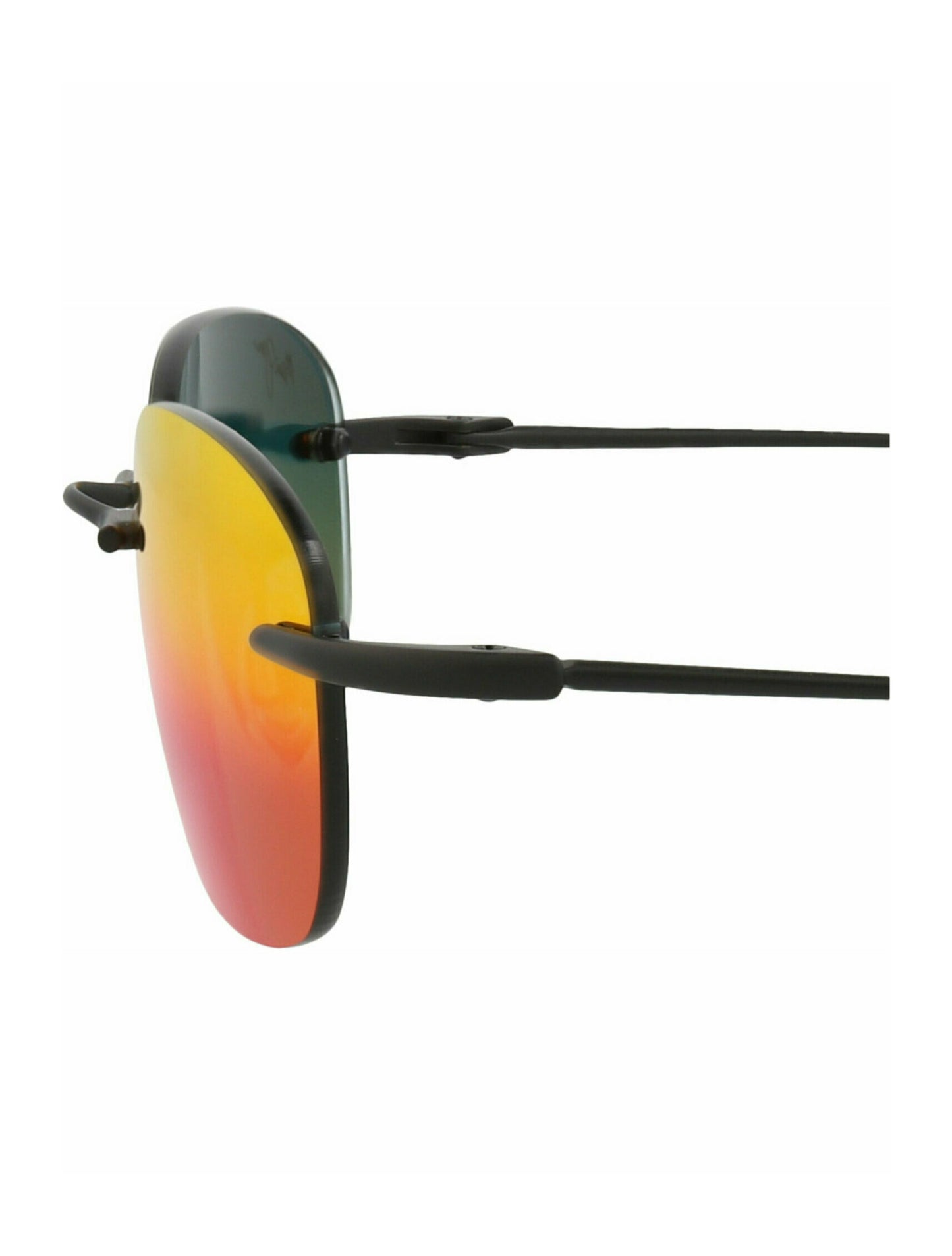 title:Maui Jim Round-Frame Memory Metal Sunglasses;color:Black Black Lava