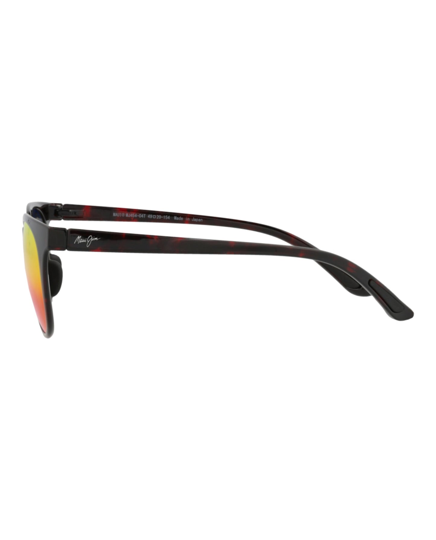 title:Maui Jim Round-Frame Nylon Sunglasses;color:Red Tortoise Red Tortoise Lava