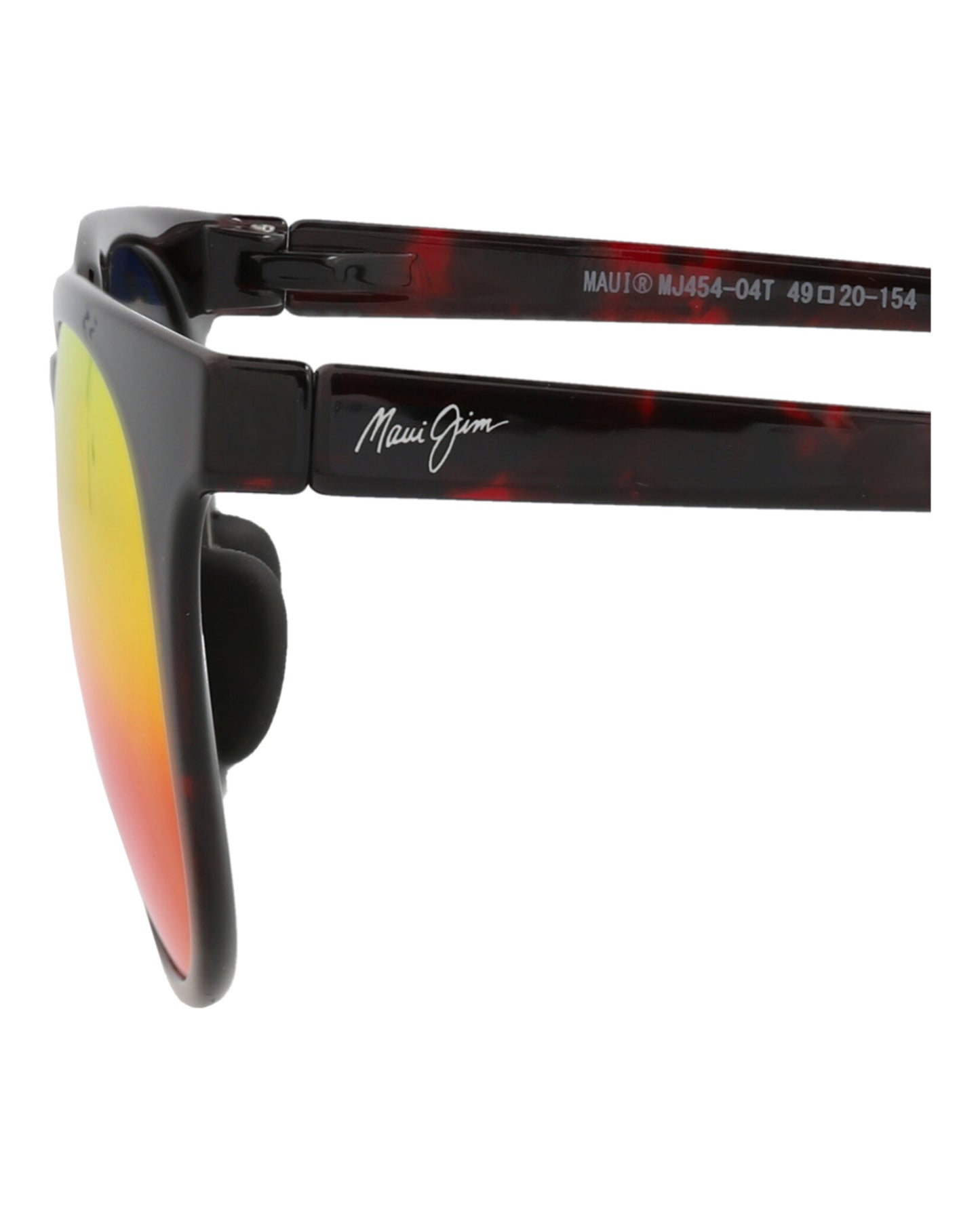 title:Maui Jim Round-Frame Nylon Sunglasses;color:Red Tortoise Red Tortoise Lava