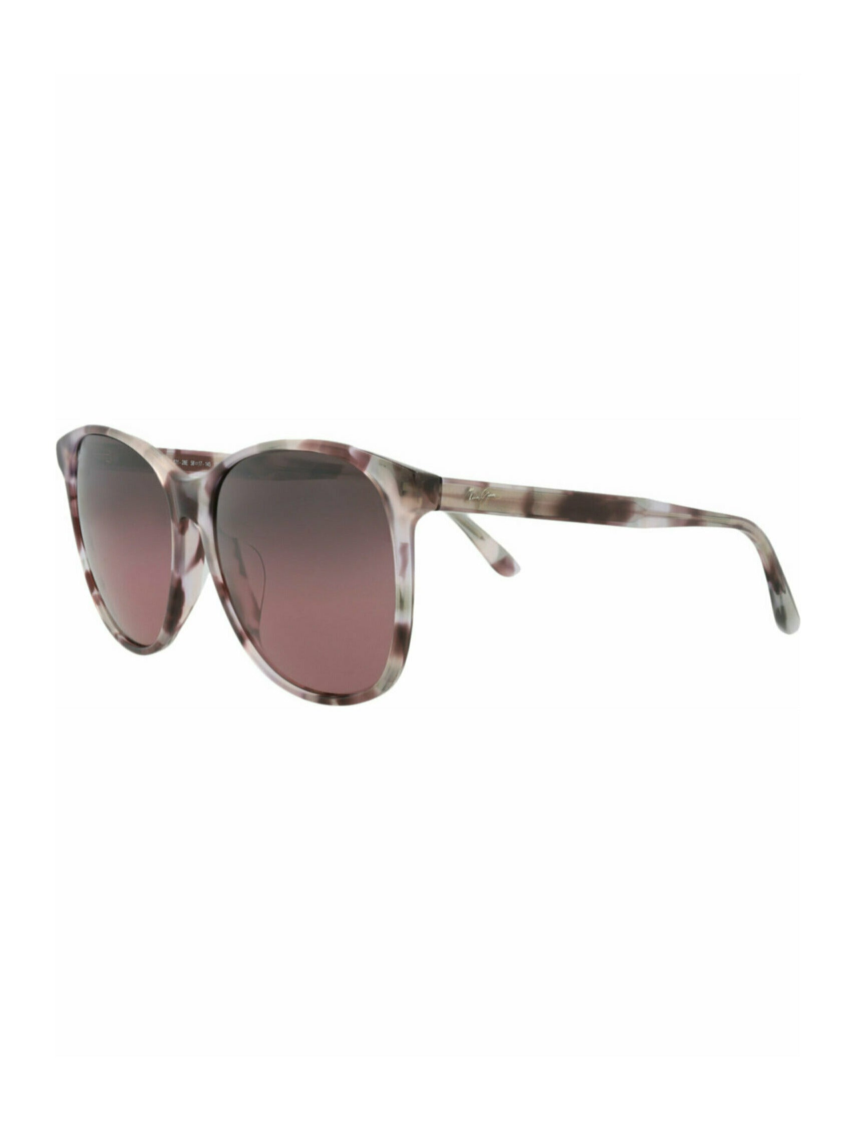 title:Maui Jim Round-Frame Acetate Sunglasses;color:Purple Havana Purple Havana Rose