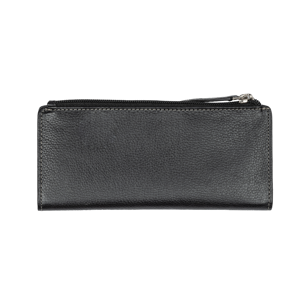 Roots Ladies Slim Clutch Wallet with Top Zipper