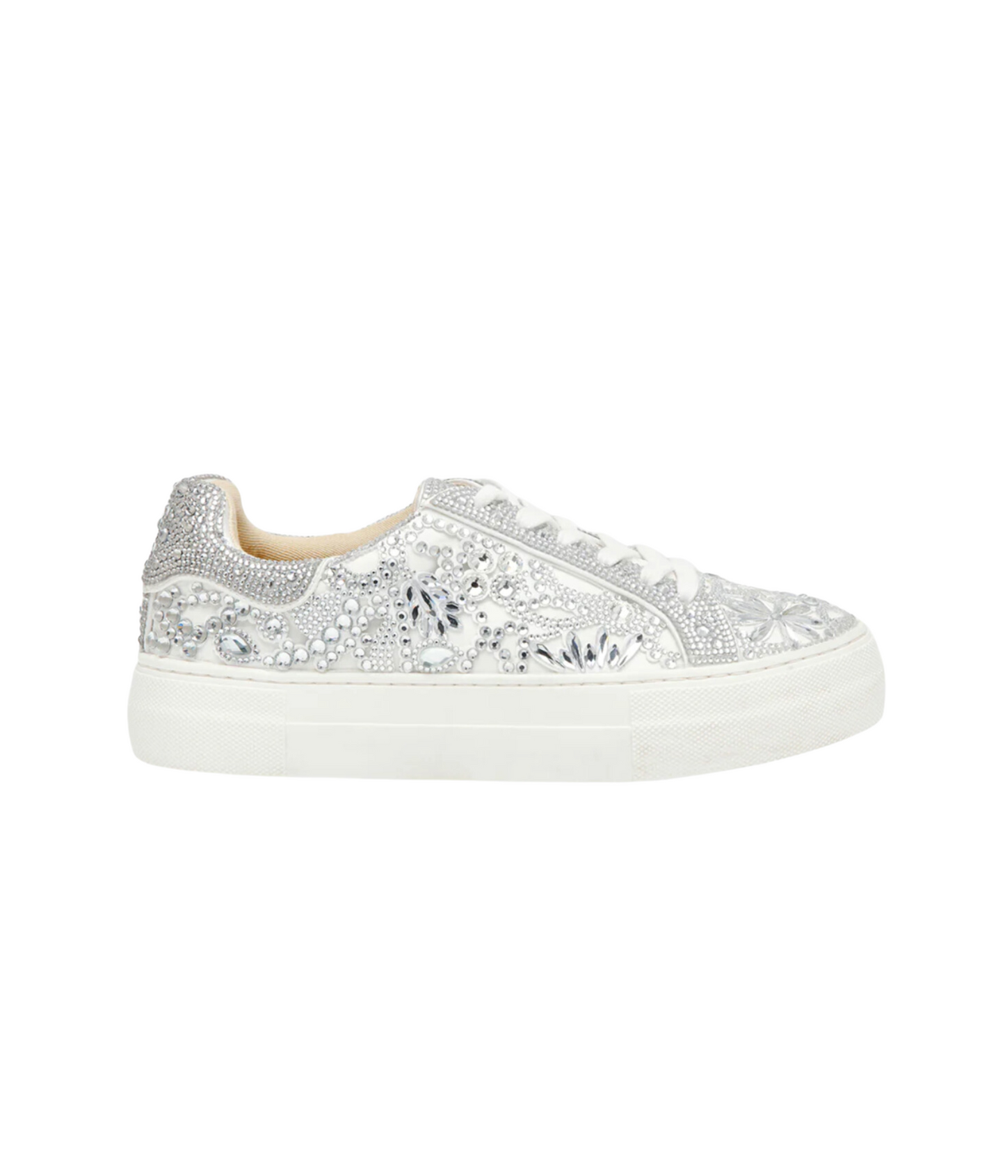 Reily Rhinestone Sneaker in White