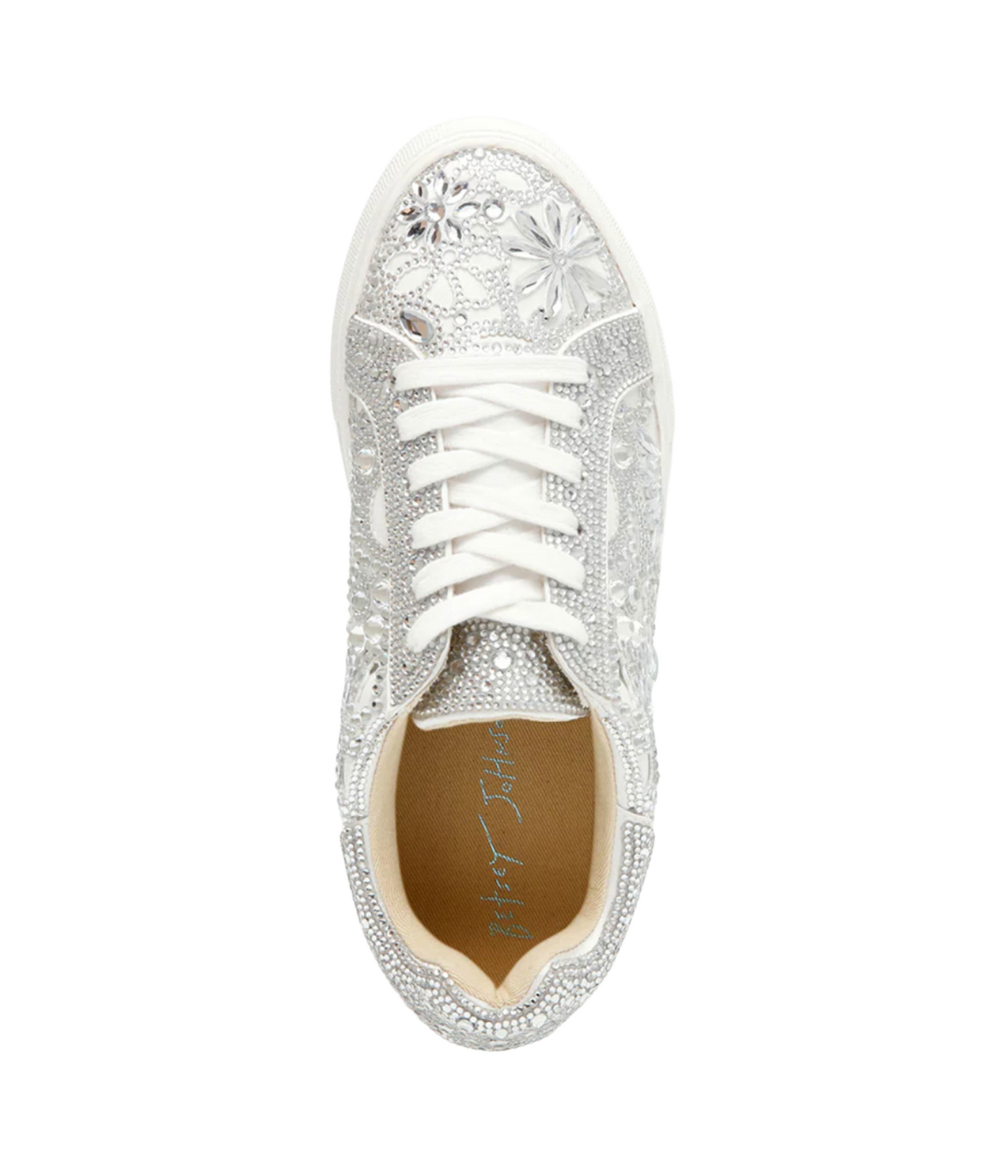 Reily Rhinestone Sneaker in White