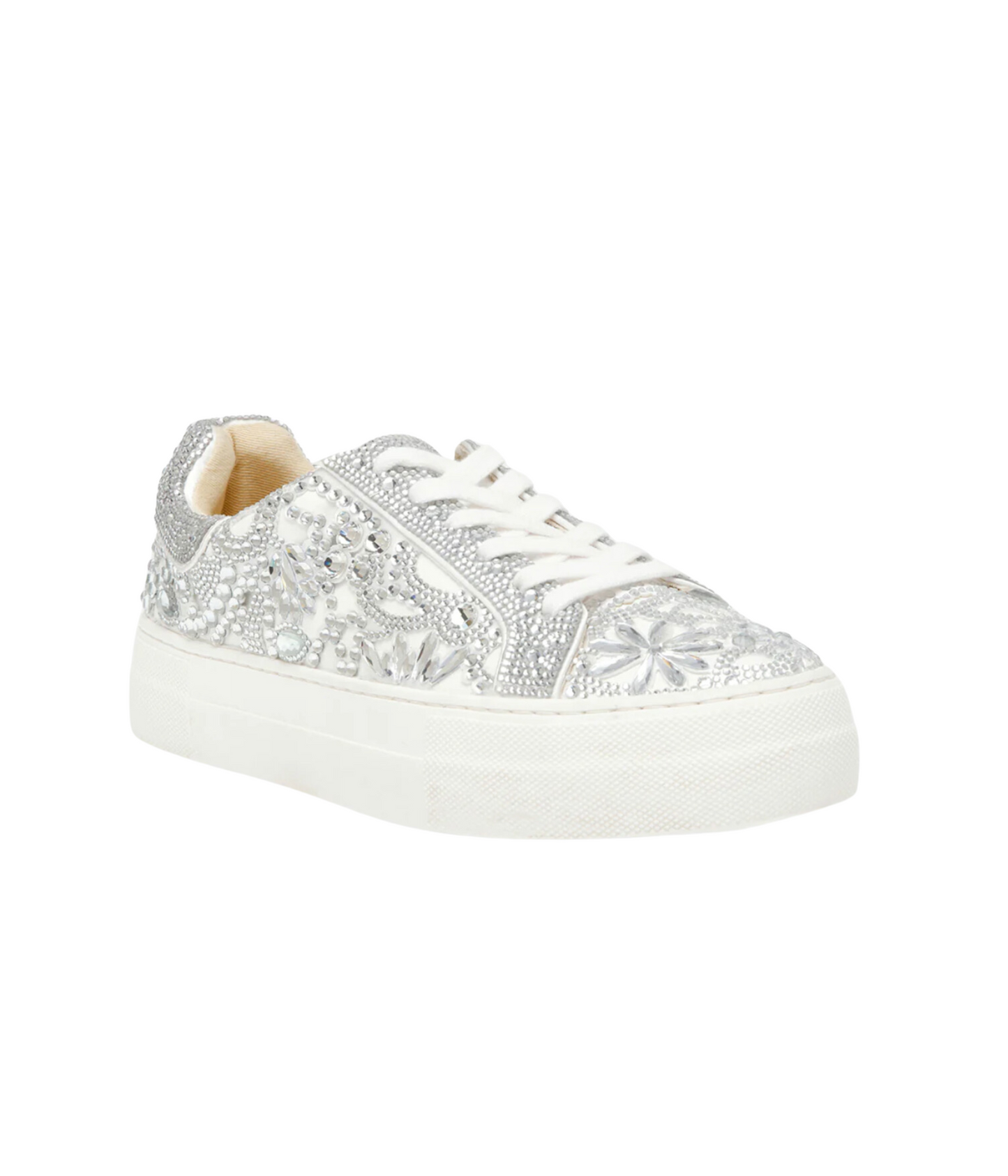 Reily Rhinestone Sneaker in White