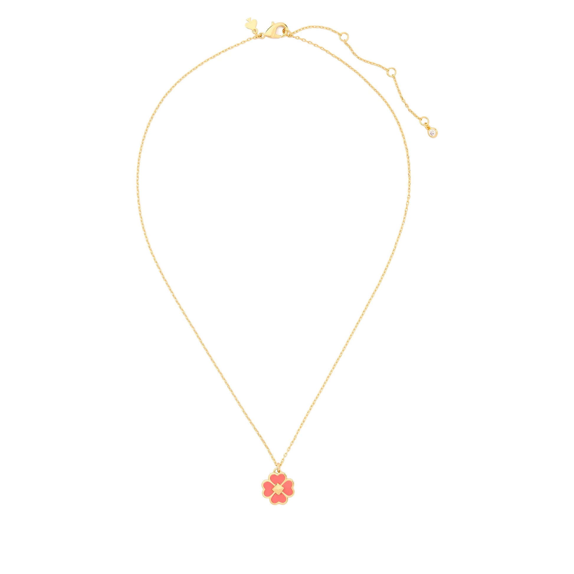 title:Kate Spade Women's Spades & Studs Enamel Mini Pendant;color:Coral