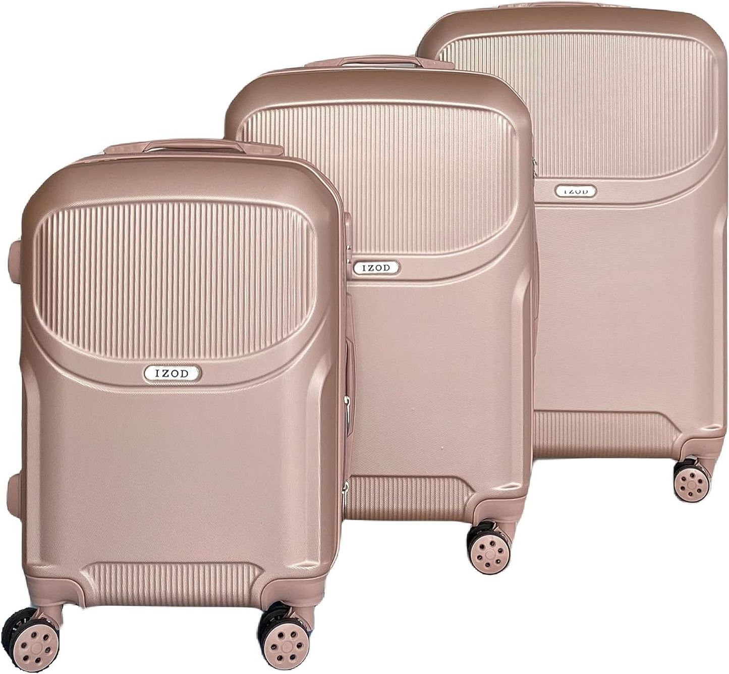 IZOD Regina Expandable ABS Hard shell Lightweight 360 Dual Spinning Wheels Combo Lock 28", 24", 20" 3 Piece Luggage Set