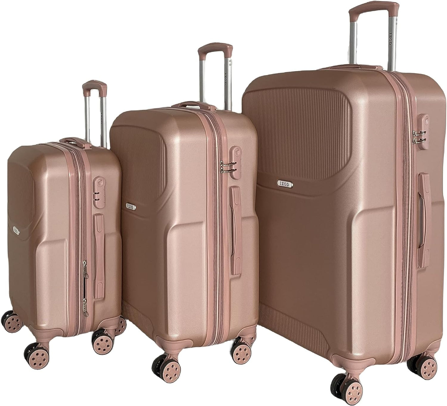 IZOD Regina Expandable ABS Hard shell Lightweight 360 Dual Spinning Wheels Combo Lock 28", 24", 20" 3 Piece Luggage Set