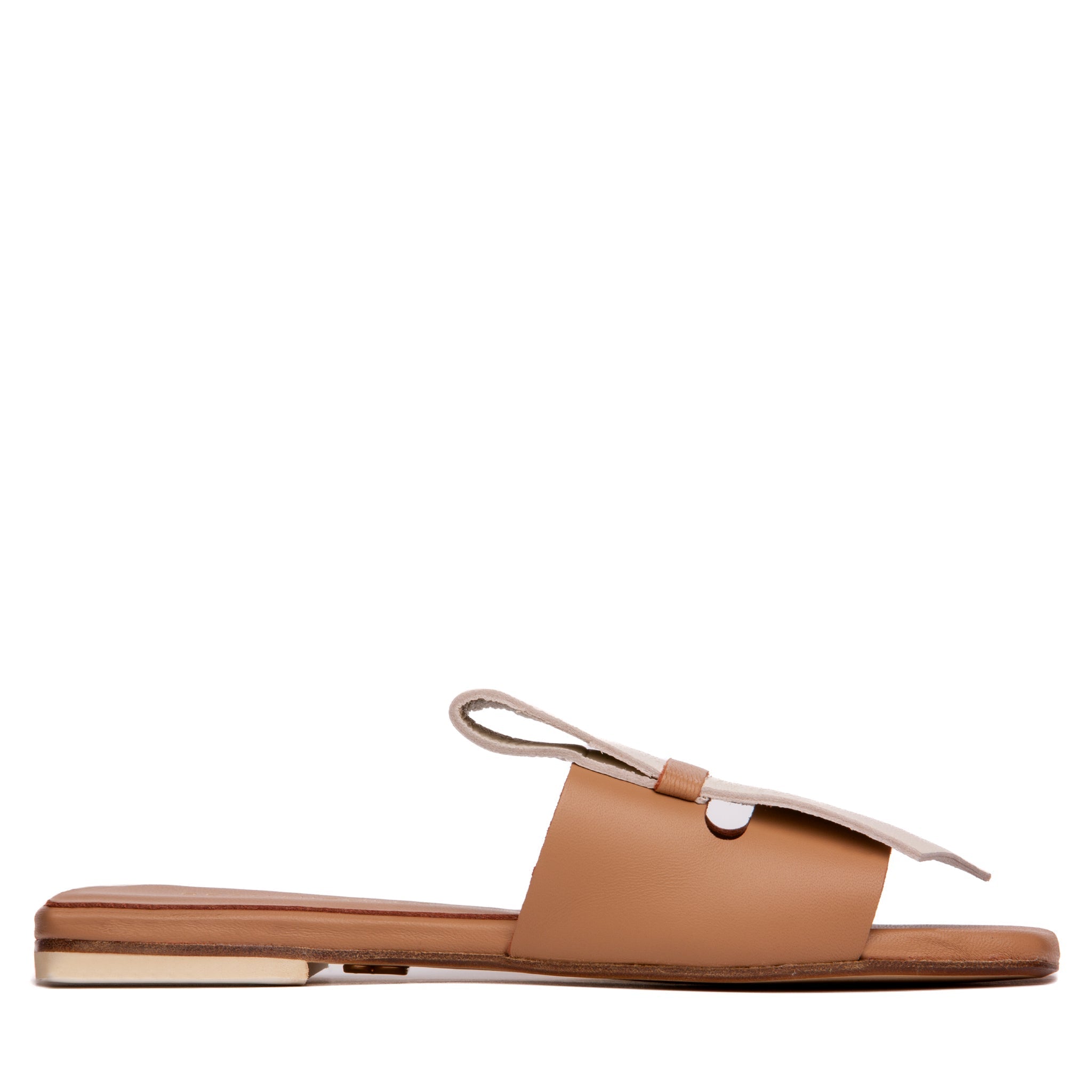 Sandra Soft Leather Flat Sandal - Ruumur