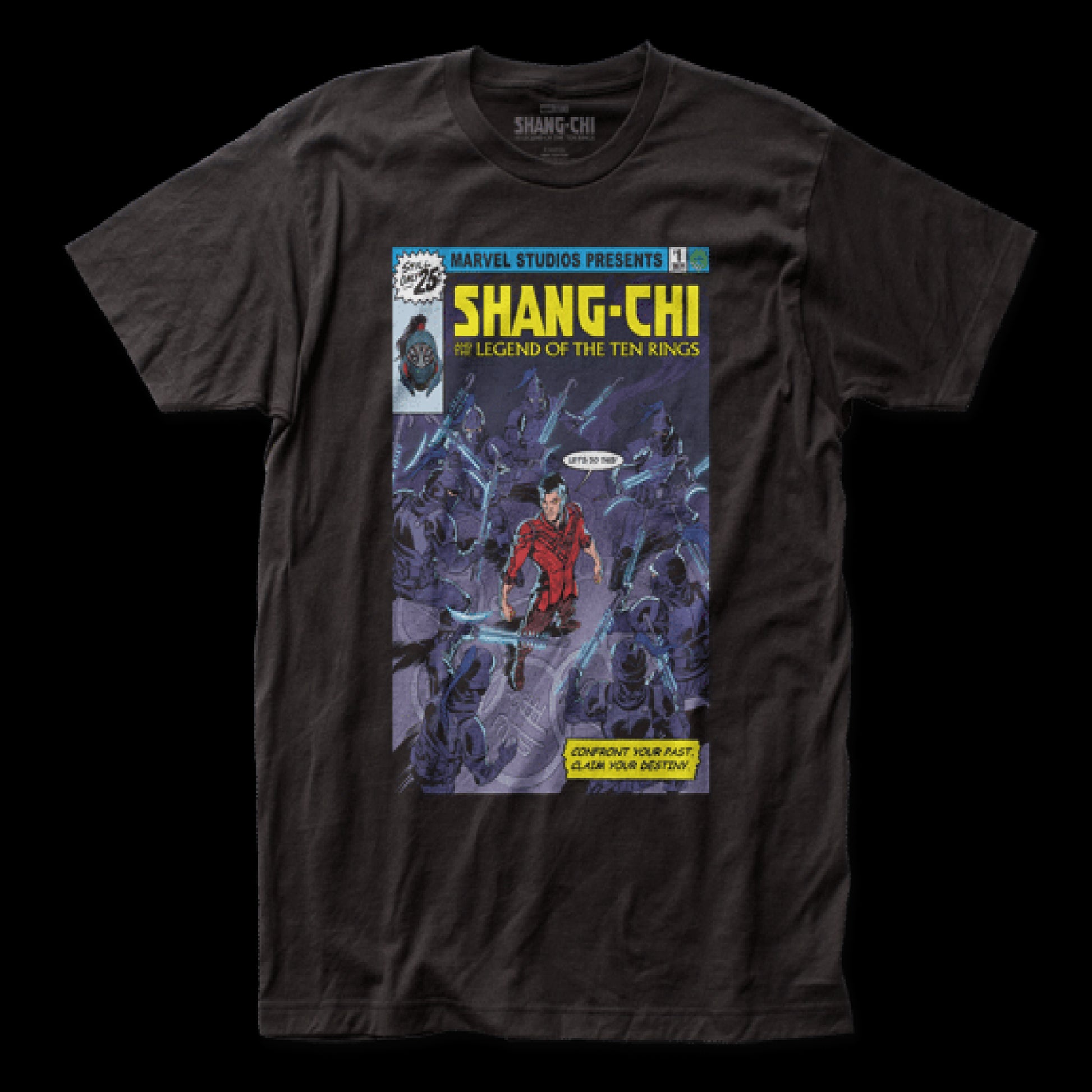 title:Shang-Chi And The Legend Of The Ten Rings Homage Comic Cover T-Shirt;color:Black