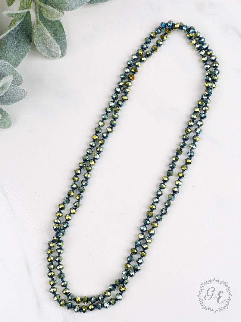 Rockin' C 34" Double Wrap Beaded Necklace, Metallic Mermaid 8MM - Ruumur