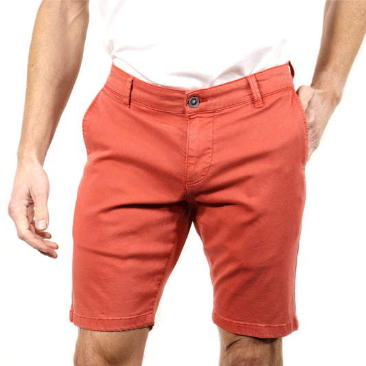 Red Orange Mid Rise Shorts