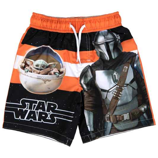 title:Star Wars The Mandalorian The Child Youth Swim Trunks;color:Black