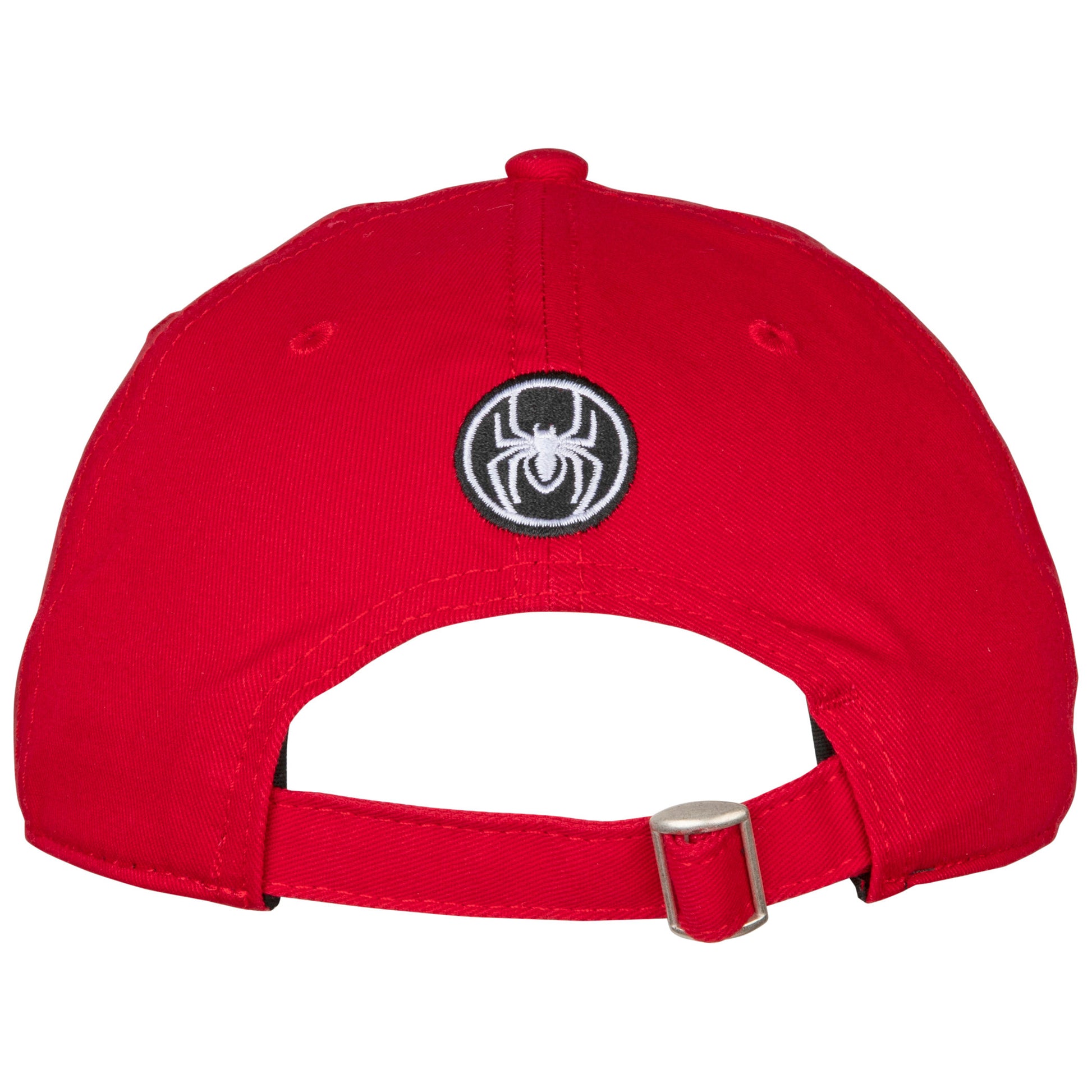 title:Marvel Spider-Man Miles Morales Woven Patch Slouch Flatbill Hat;color:Red