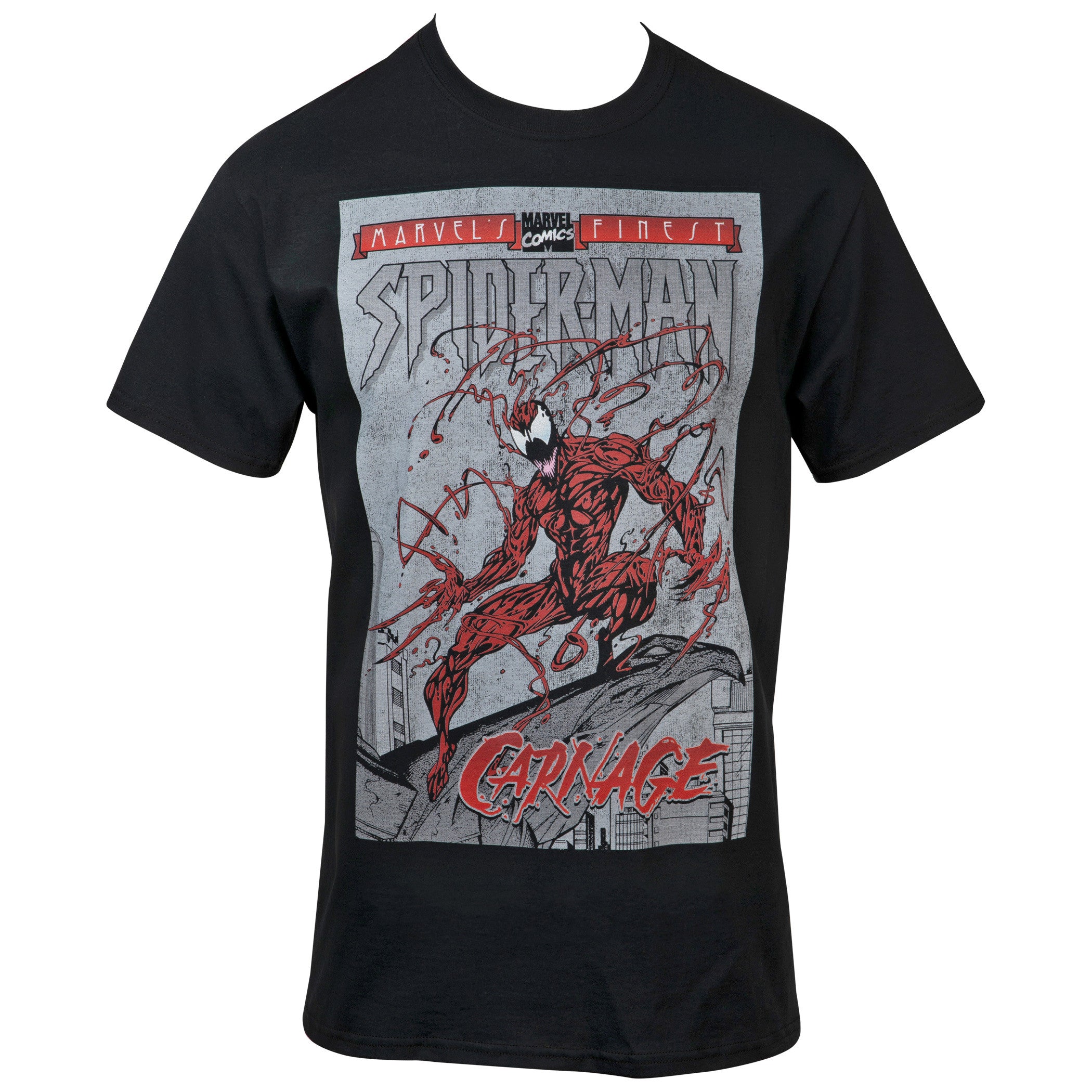 title:Marvel's Comics Finest Carnage Comic Cover T-Shirt;color:Black