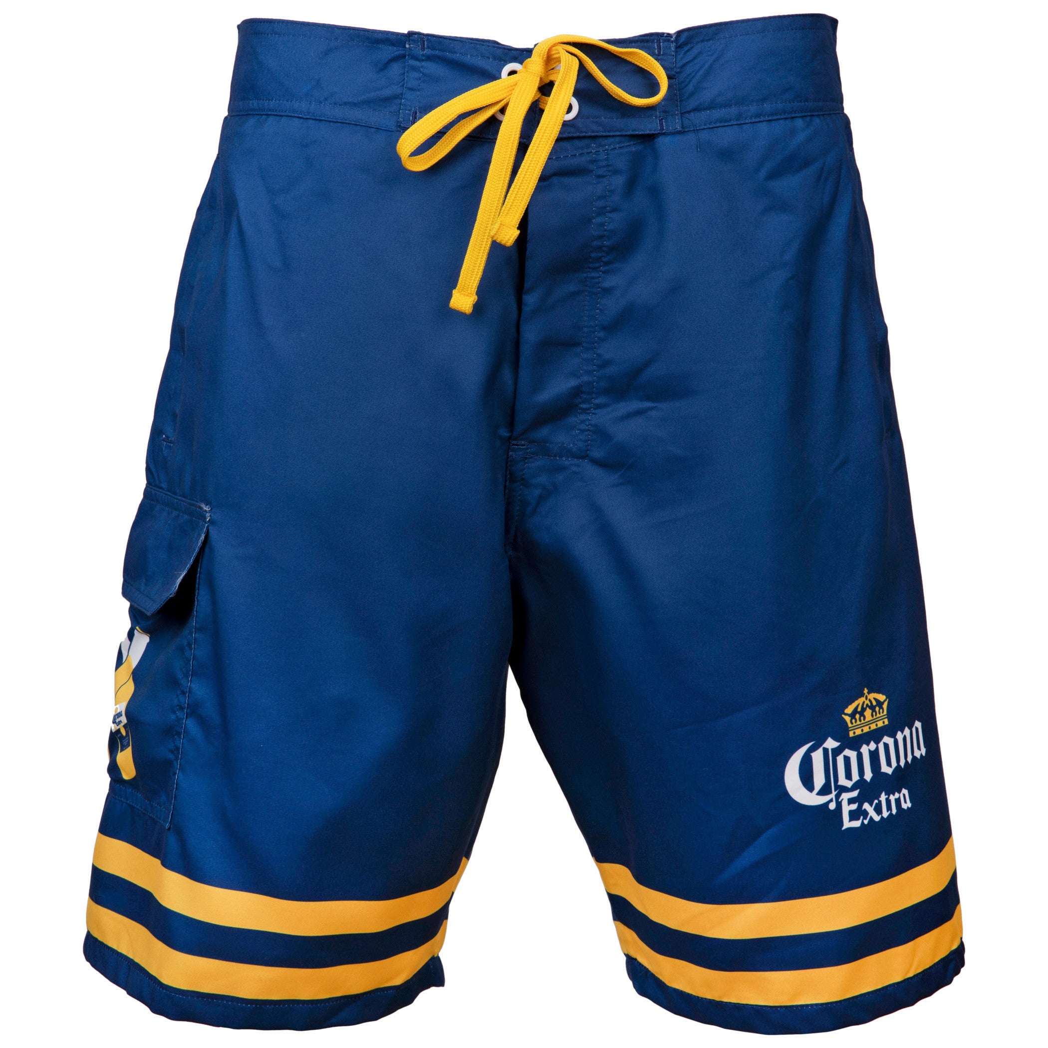 title:Corona Extra Crossed Bottles Board Shorts;color:Blue