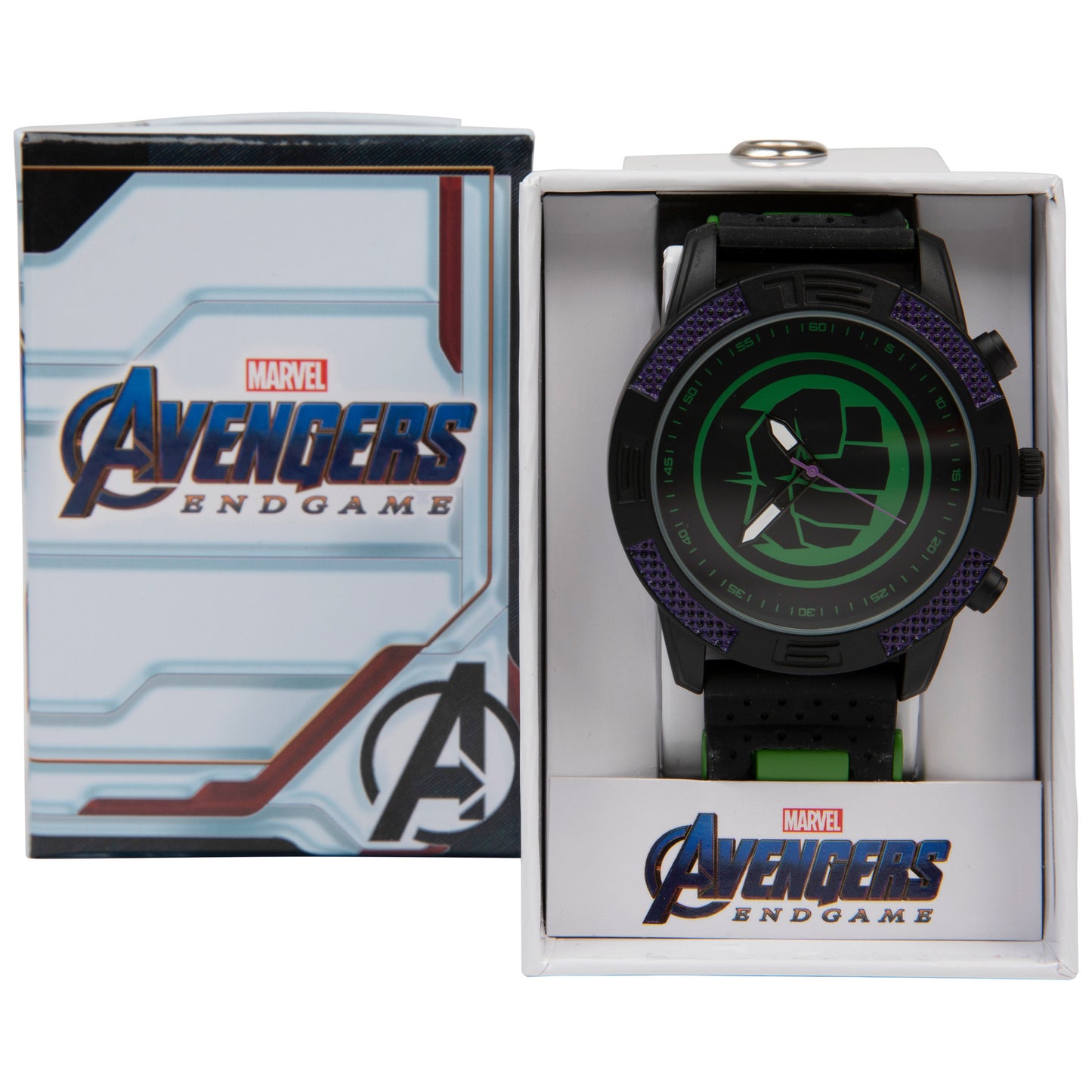 title:The Incredible Hulk Symbol Marvel Watch with Silicone Band;color:Black