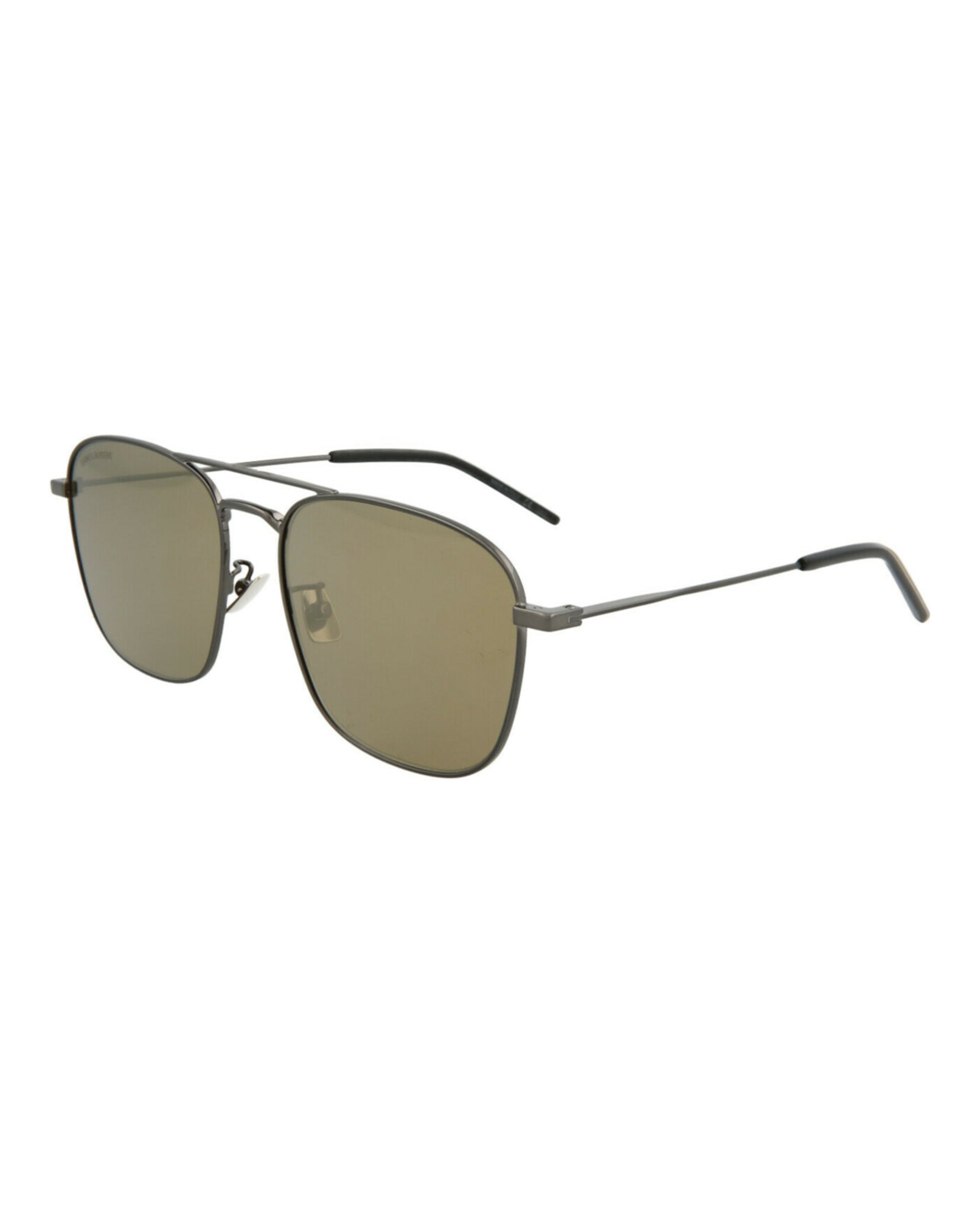 title:Saint Laurent Aviator-Style Metal Sunglasses;color:Ruthenium Ruthenium Brown