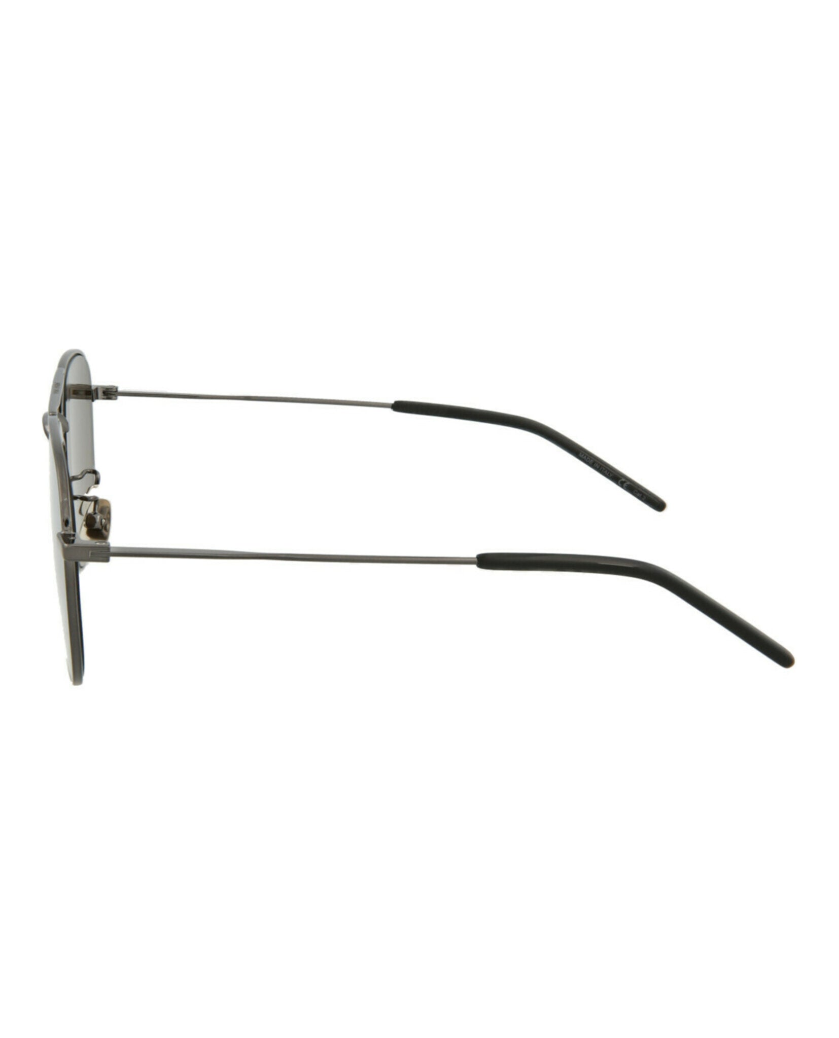 title:Saint Laurent Aviator-Style Metal Sunglasses;color:Ruthenium Ruthenium Brown