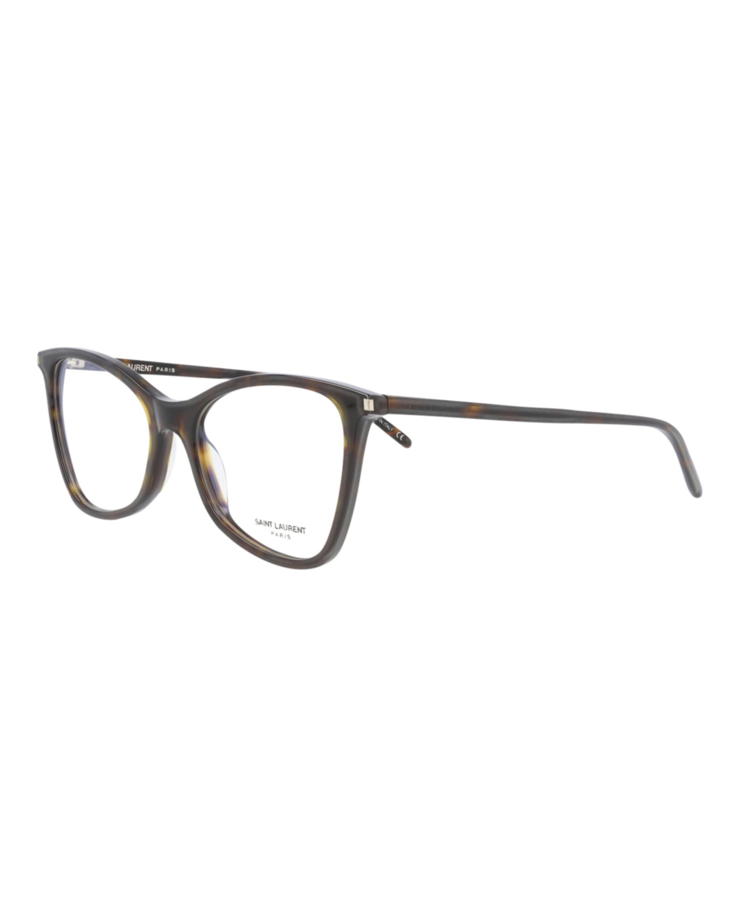 title:Saint Laurent Cat Eye-Frame Acetate Optical Frames;color:Havana Havana Transparent