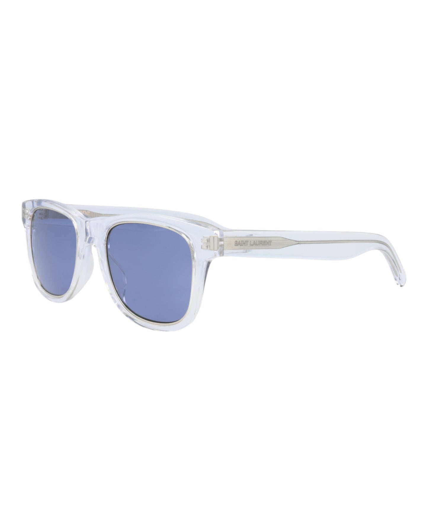 title:Saint Laurent Square-Frame Acetate Sunglasses;color:Crystal Crystal Blue