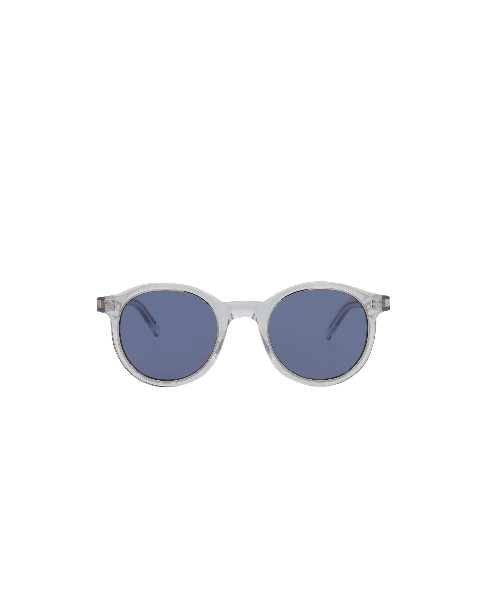 title:Saint Laurent Round-Frame Acetate Sunglasses, Style #  SL521RIM-30013255004;color:Crystal Crystal Blue