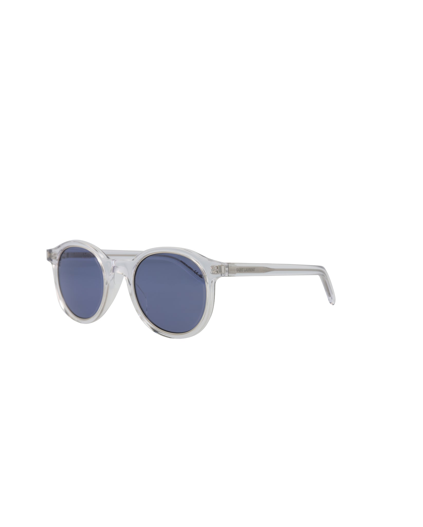 title:Saint Laurent Round-Frame Acetate Sunglasses, Style #  SL521RIM-30013255004;color:Crystal Crystal Blue