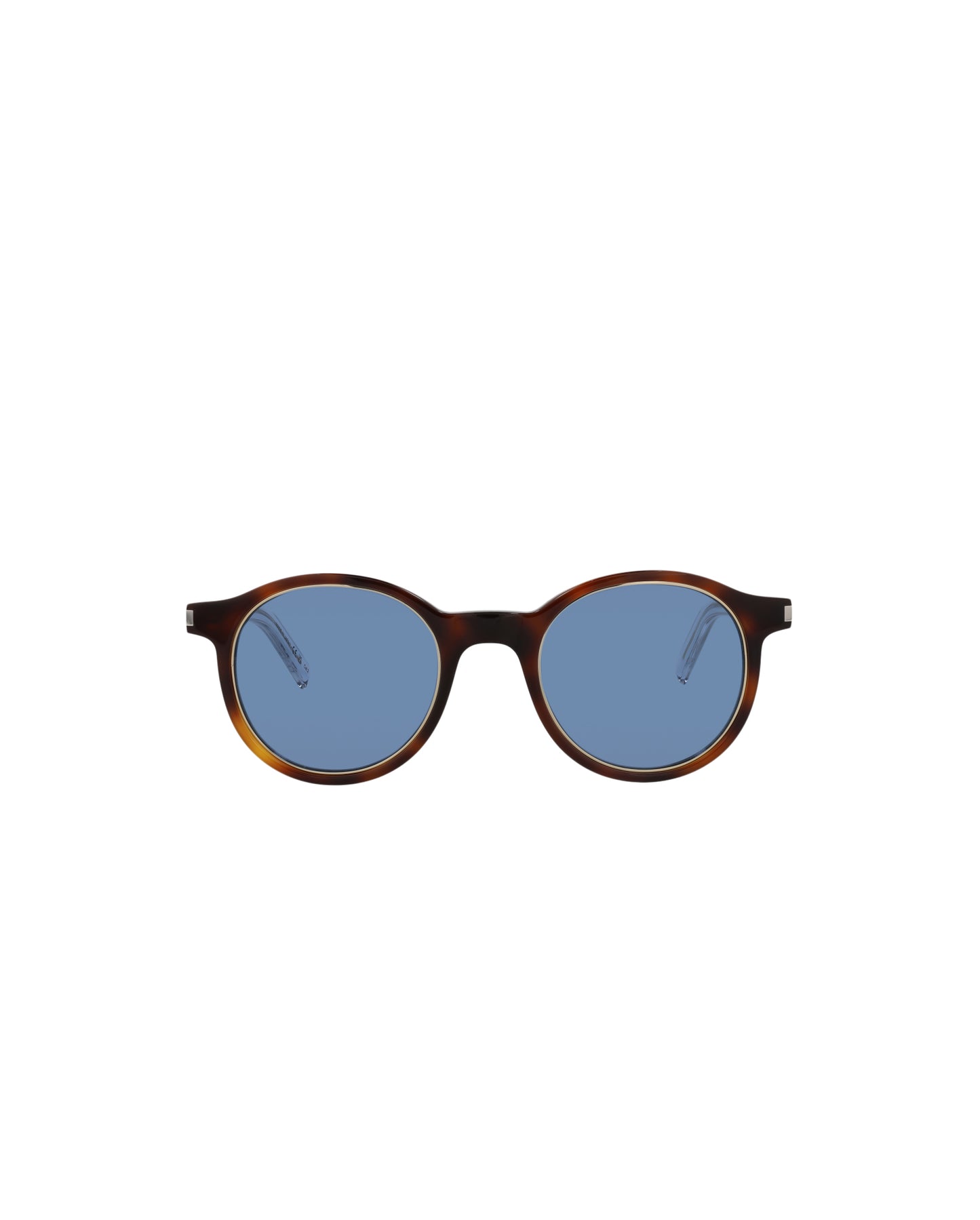 title:Saint Laurent Round-Frame Acetate Sunglasses, Style #  SL521RIM-30013255008;color:Havana Crystal Blue