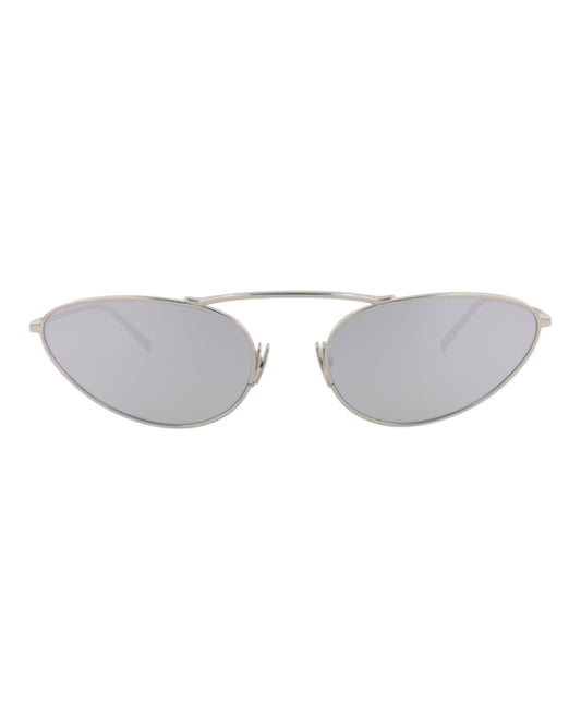 title:Saint Laurent Round-Frame Metal Sunglasses;color:Silver Silver Silver