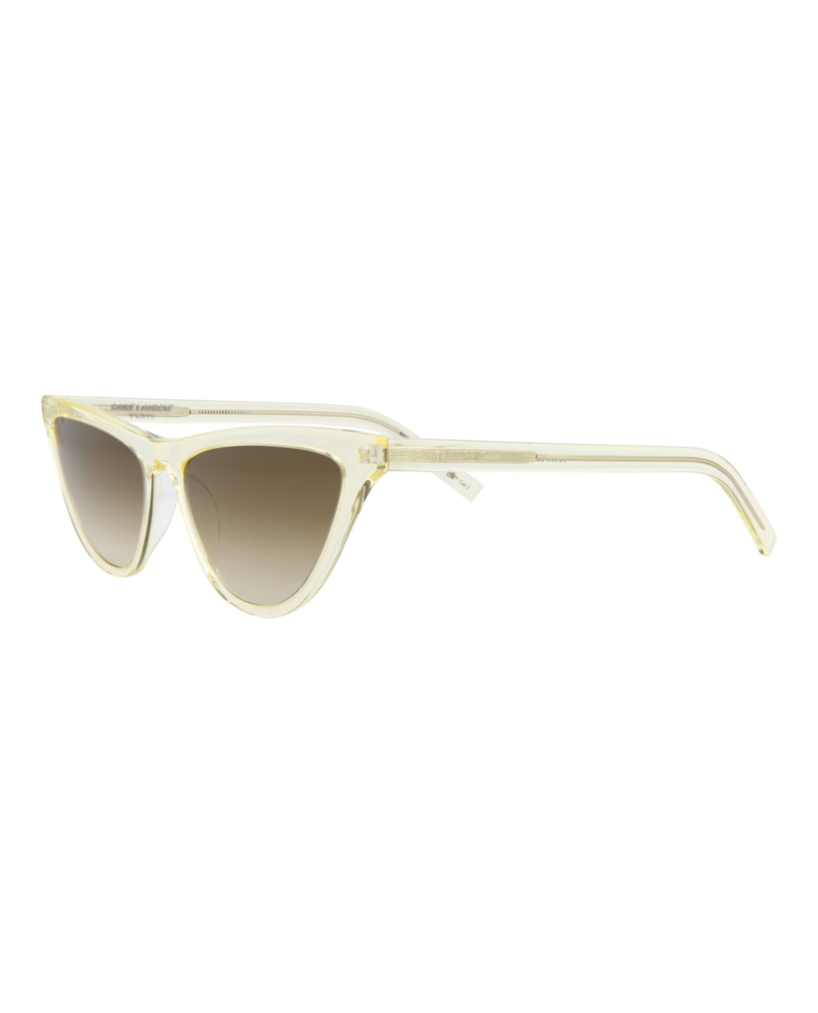 title:Saint Laurent Cat Eye-Frame Acetate Sunglasses;color:Yellow Yellow Brown