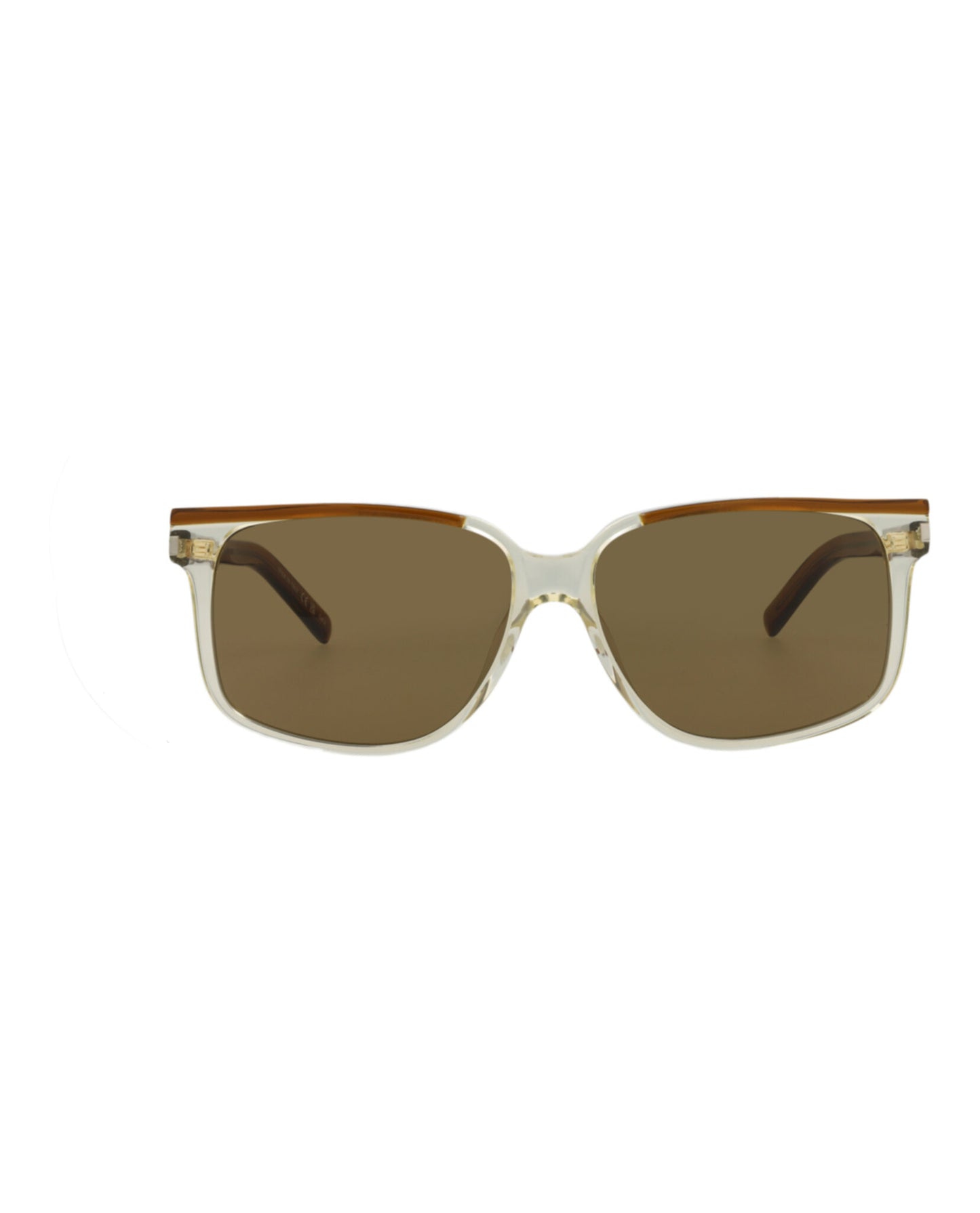 title:Saint Laurent Square-Frame Recycled Acetate Sunglasses;color:Brown Brown Brown