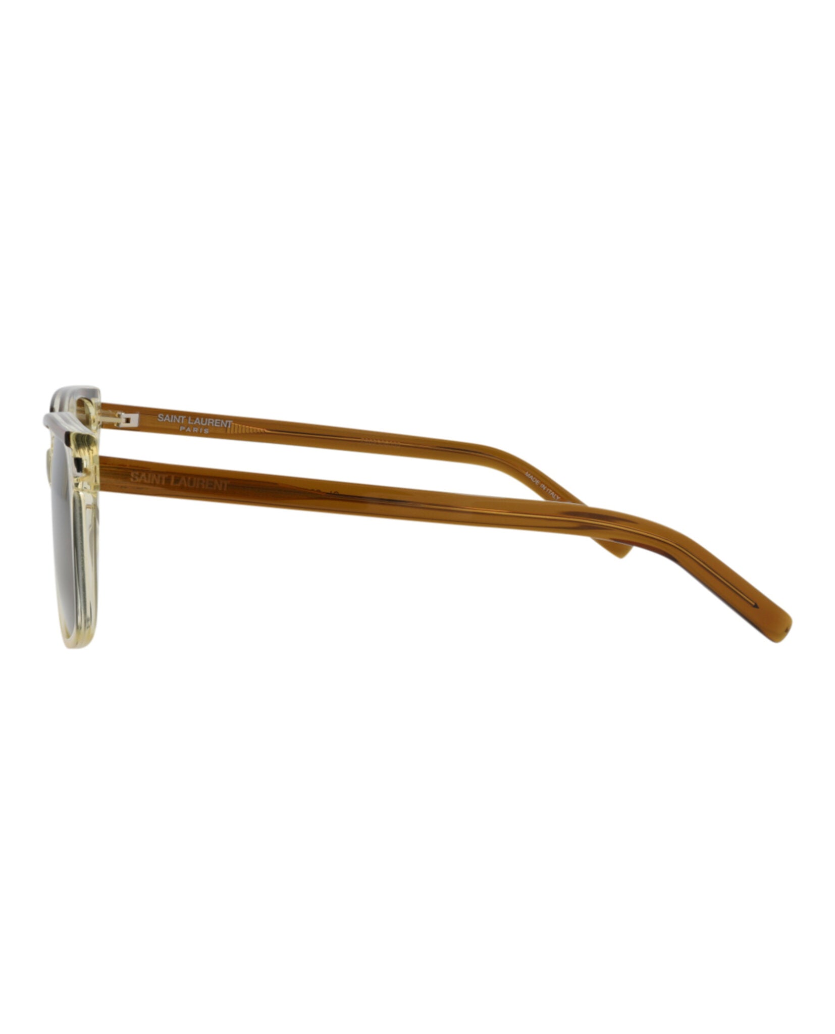 title:Saint Laurent Square-Frame Recycled Acetate Sunglasses;color:Brown Brown Brown