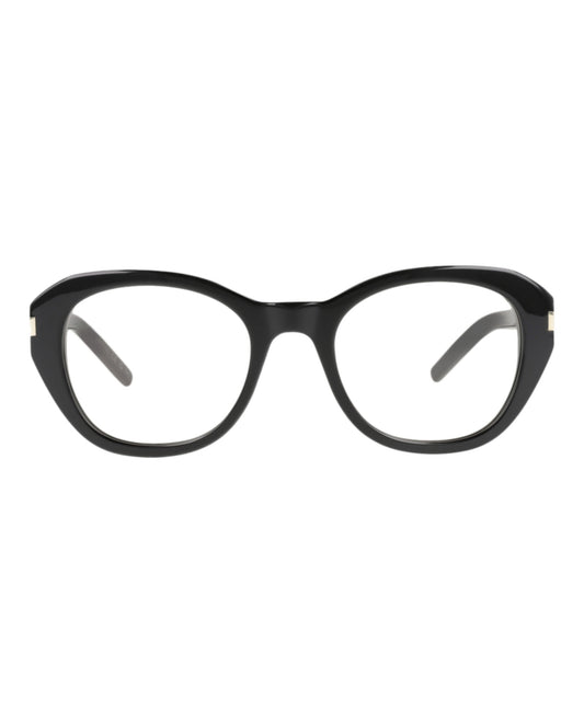 title:Saint Laurent Round-Frame Recycled Acetate Sunglasses;color:Black Black Yellow